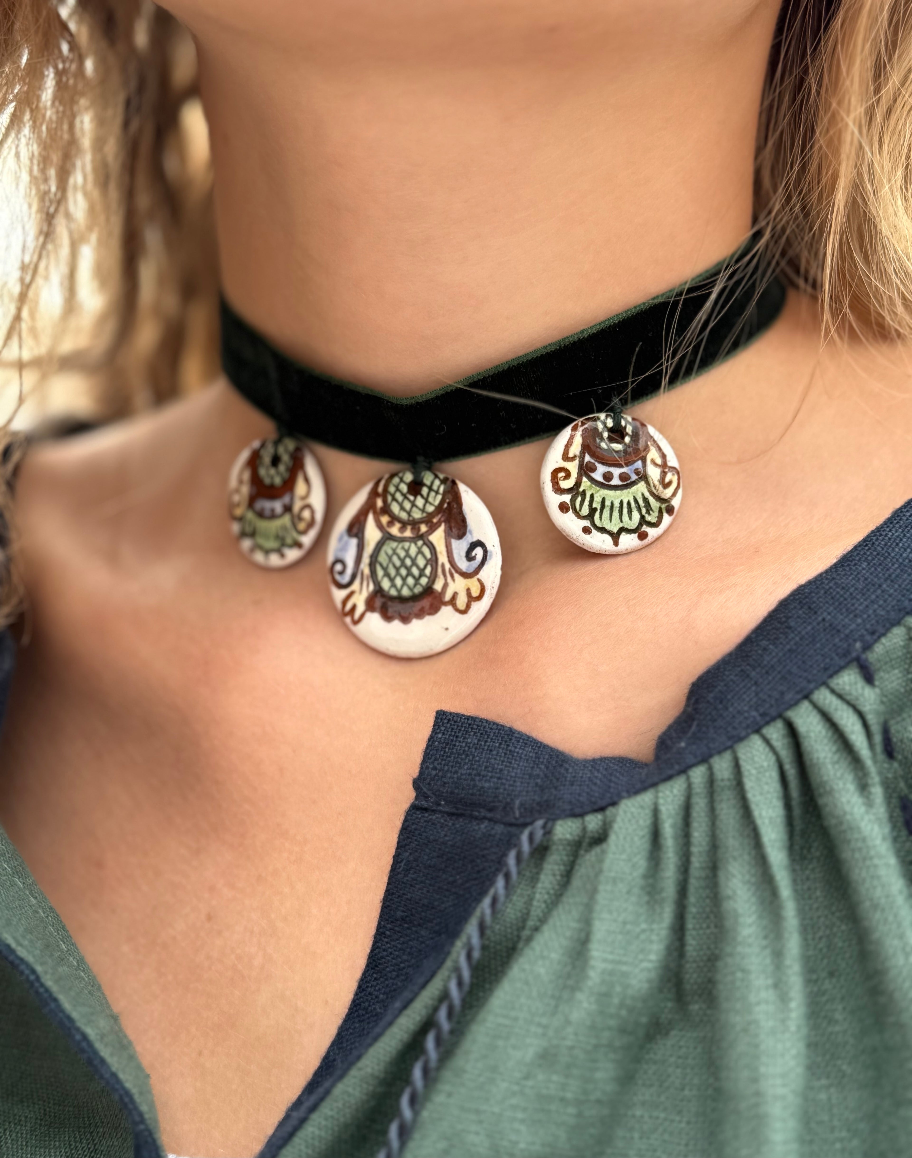 Handmade Choker With Kosiv Ceramics