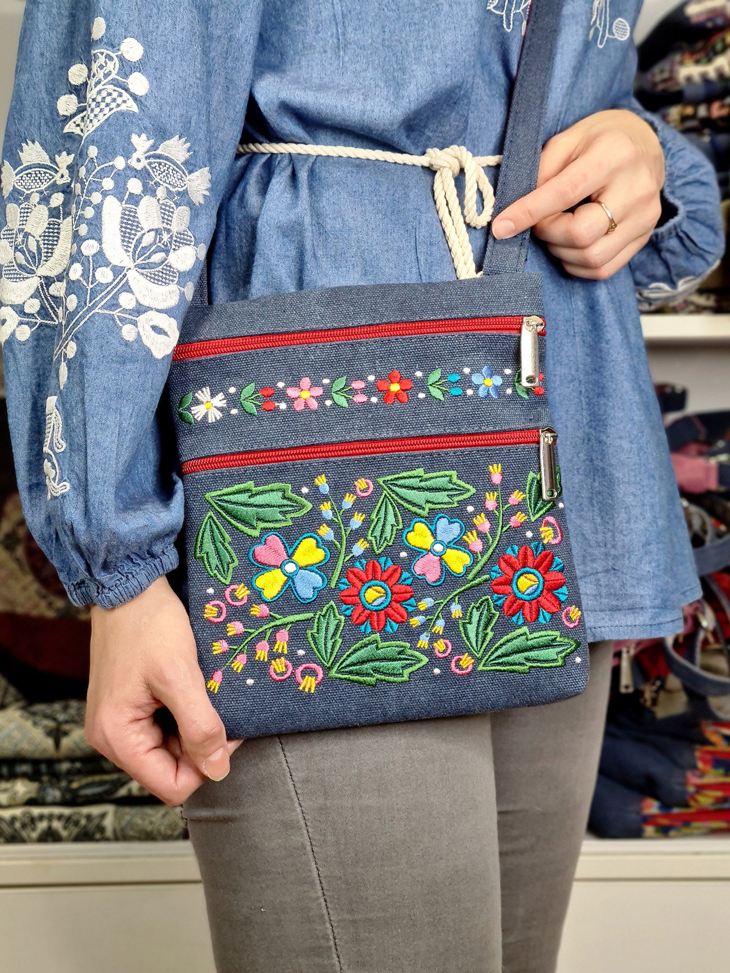 "Unconquered" Embroidered Bag