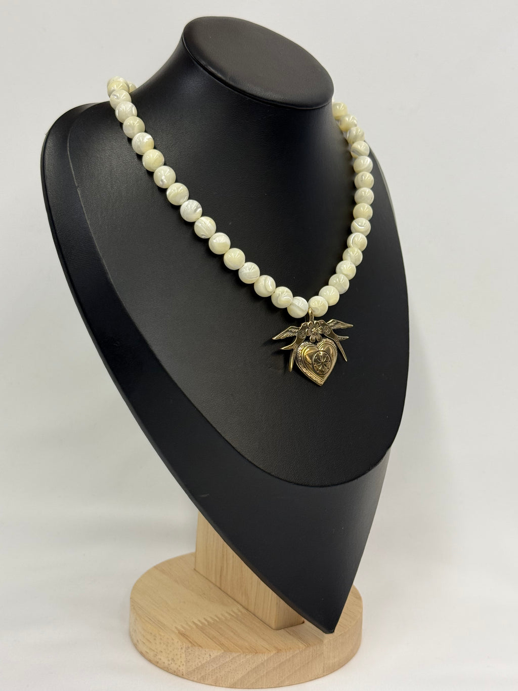 Mother of Pearl Necklace with “Yahnusok” Brass Pendant
