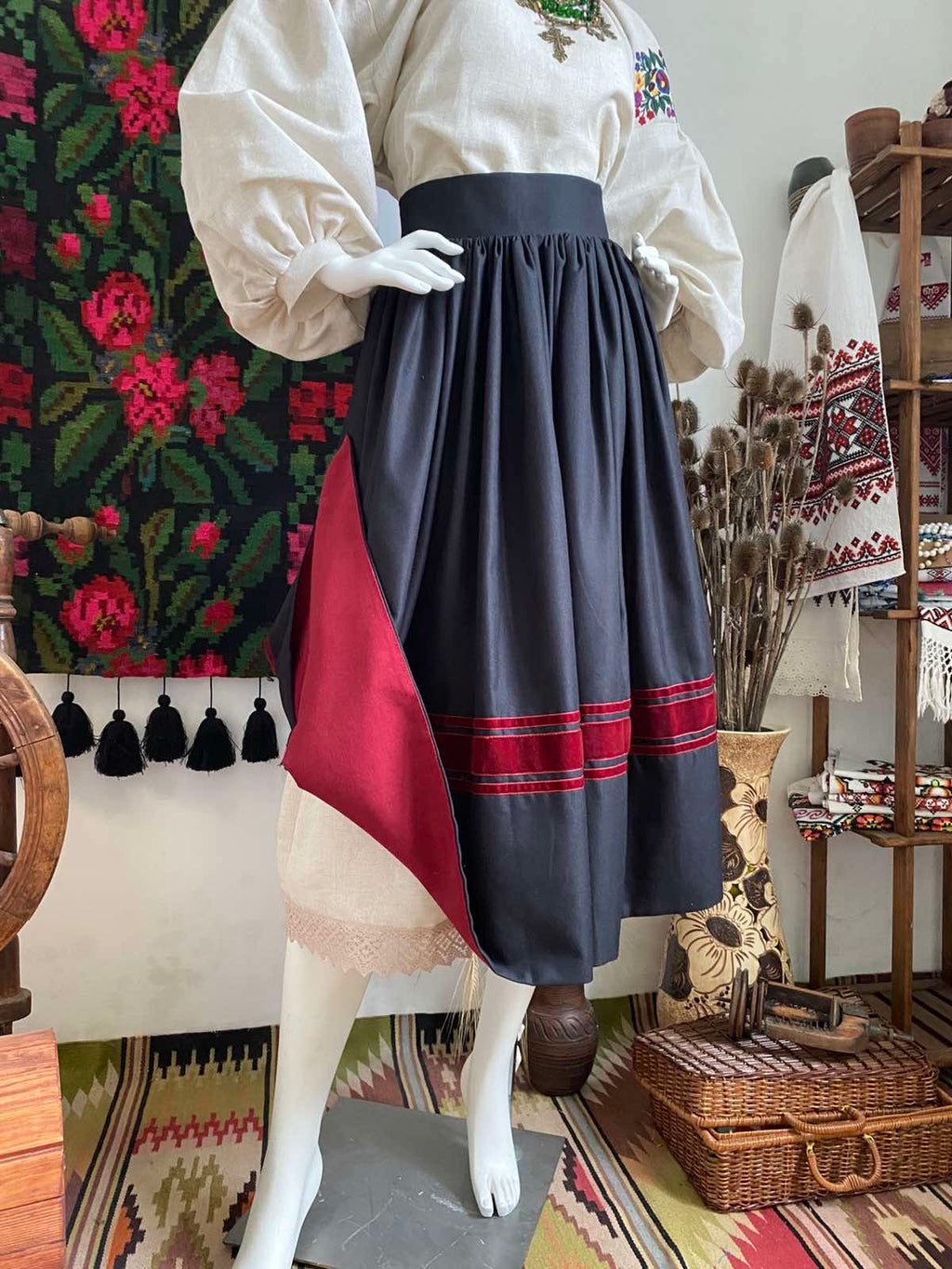 Women’s Long White Shirt with Traditional Embroidery