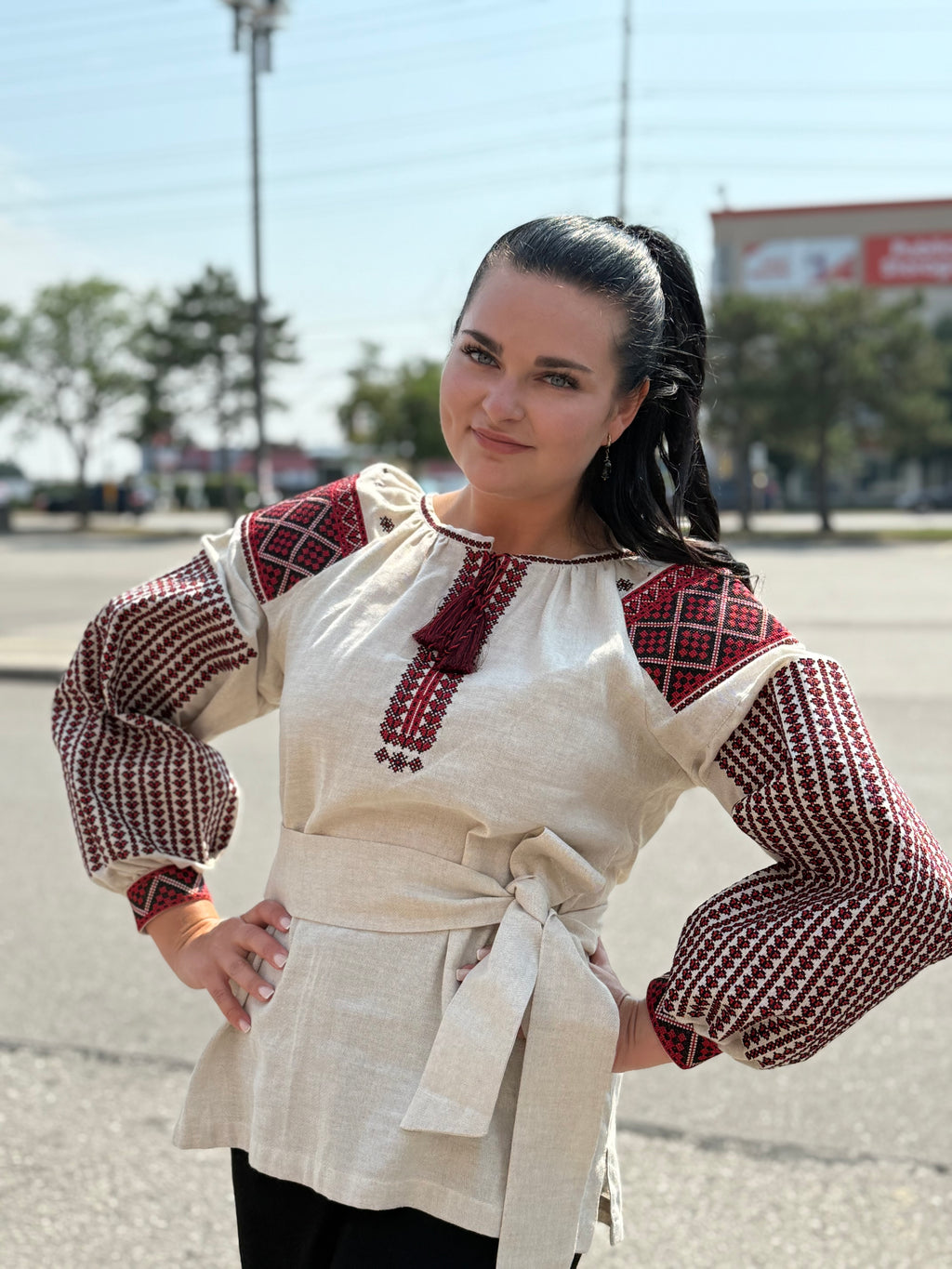 Women’s Vyshyvanka Linen Long Sleeve In Ukrainian Traditions