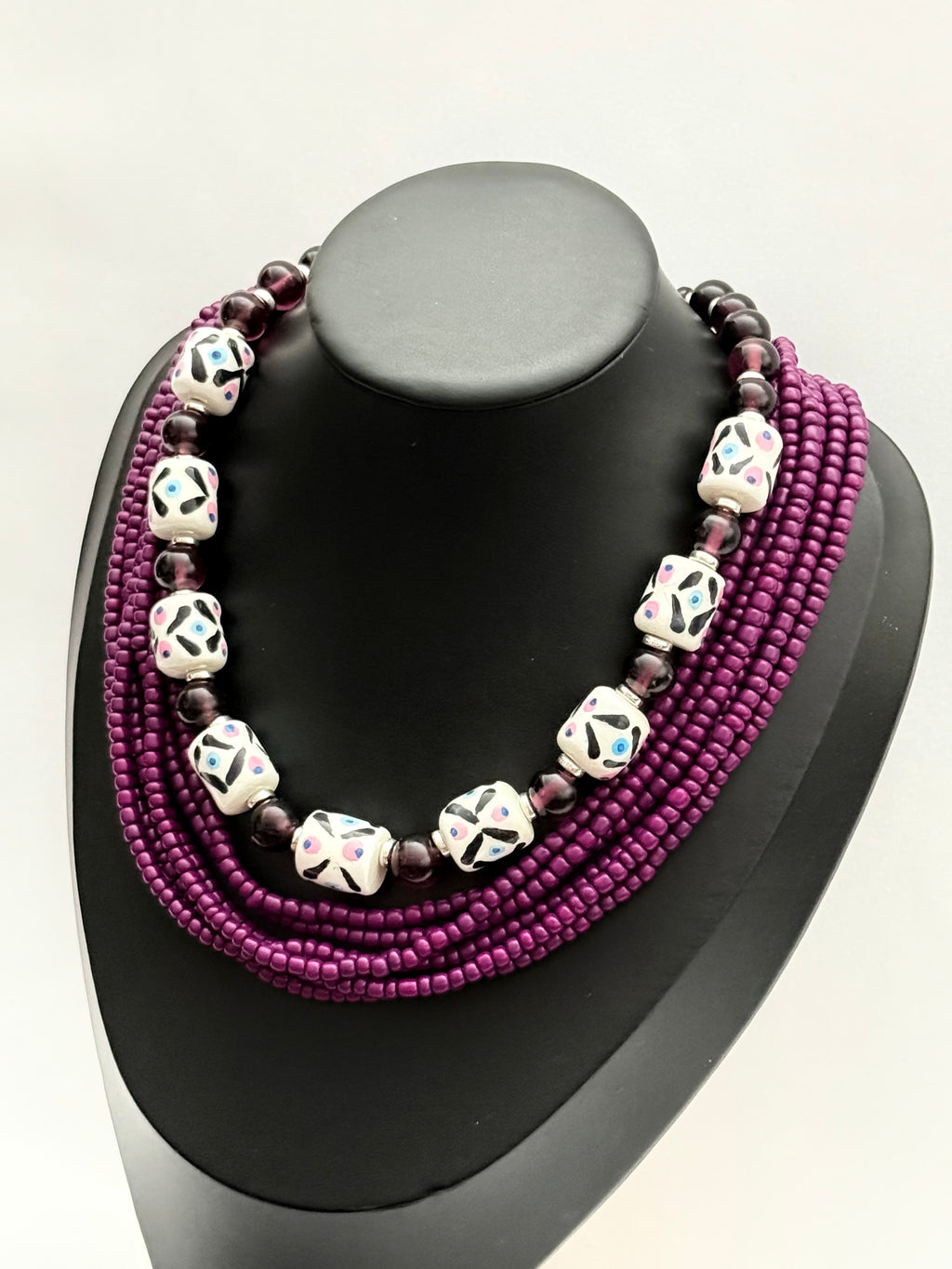 Purple Necklace 2-in-1 | Single-Strand + Multi-Strand
