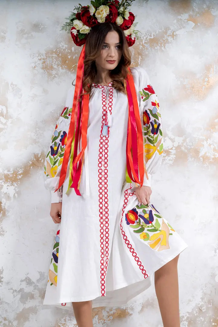“Flora” Dress White