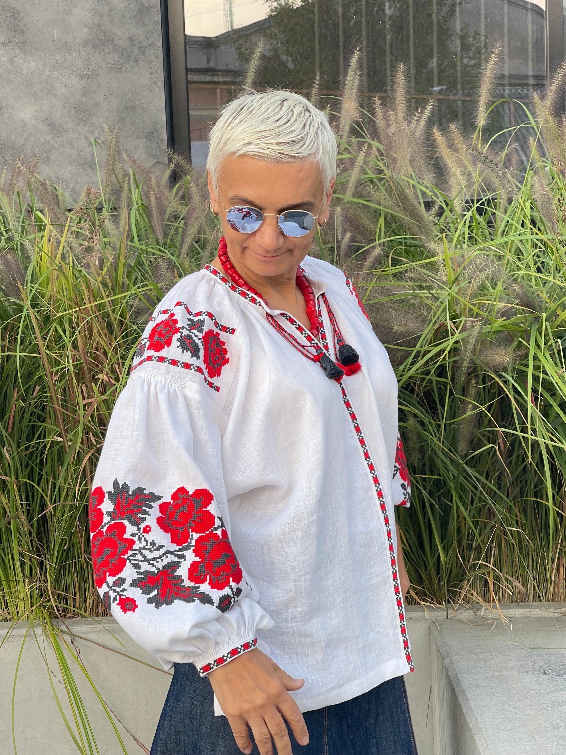 Traditional Handmade Vyshyvanka With Floral Embroidery