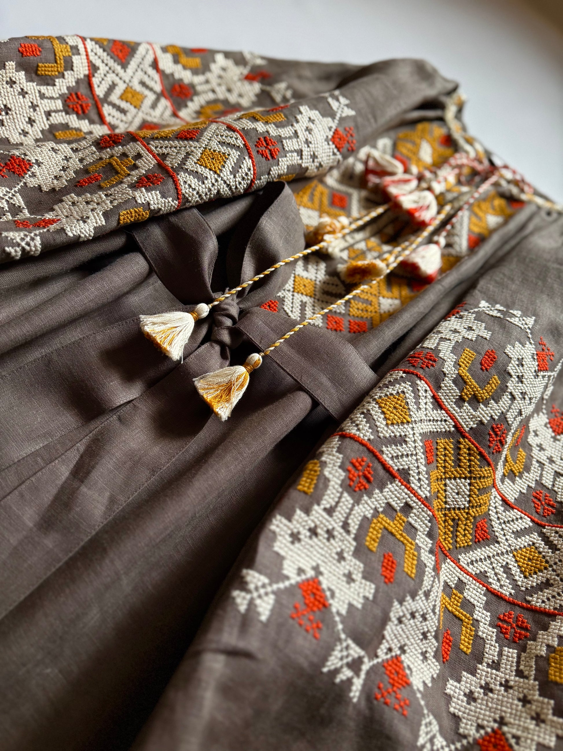 Linen Dress With Handmade Embroidery