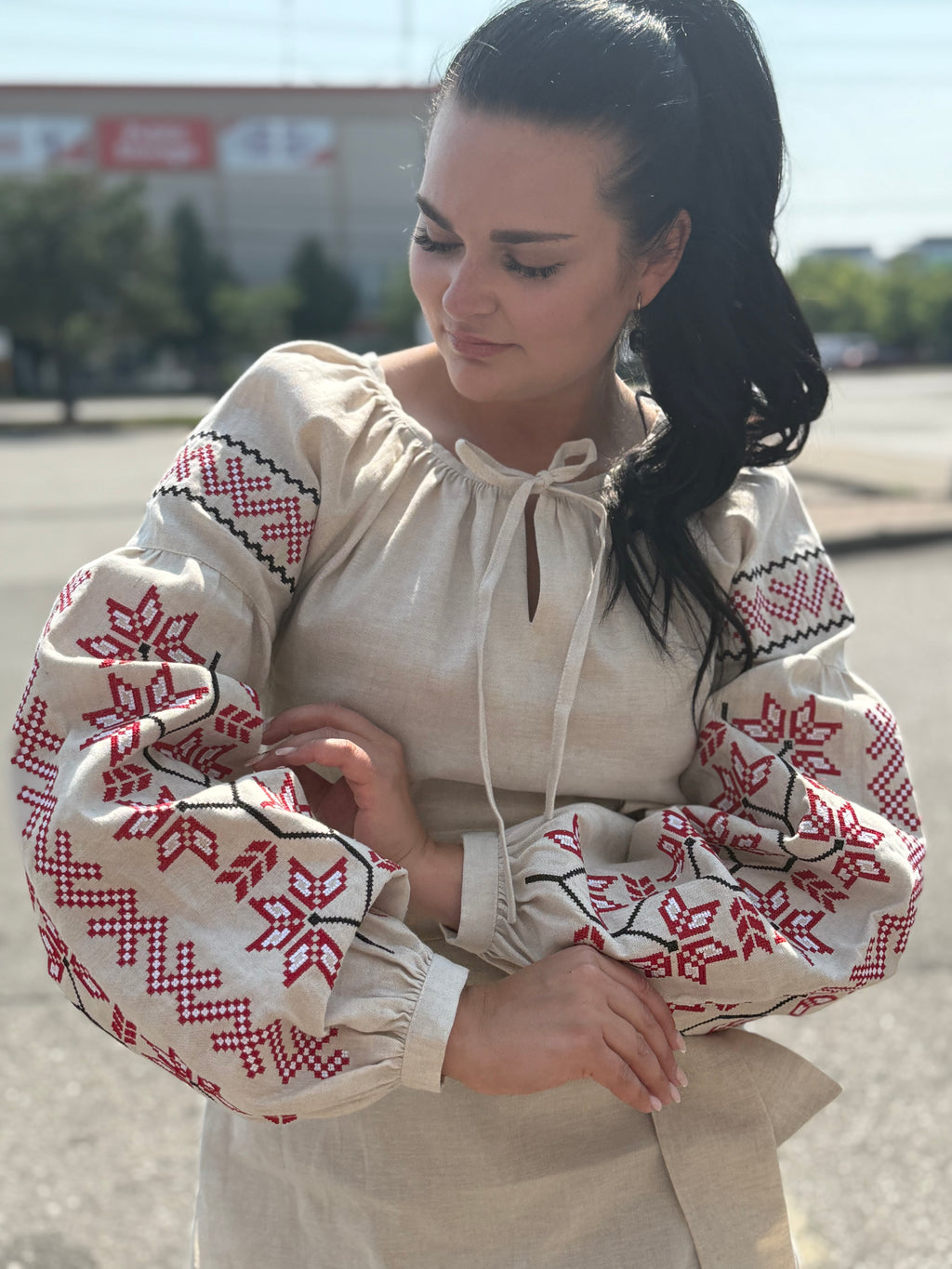 Women’s Vyshyvanka Linen Long Sleeve In Ukrainian Traditions