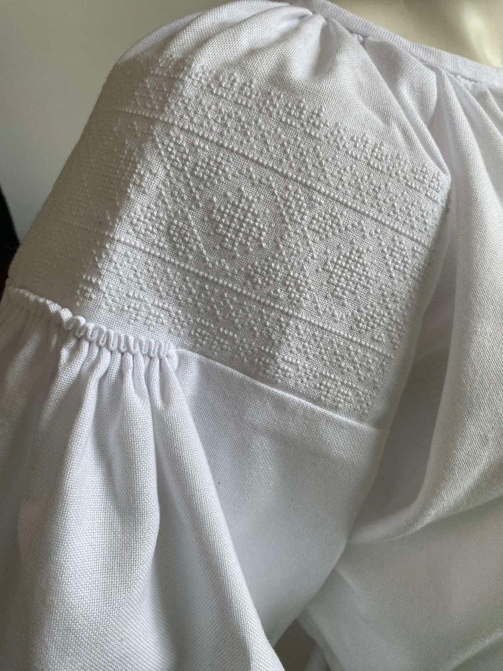 Women’s Long White Shirt with Traditional Embroidery