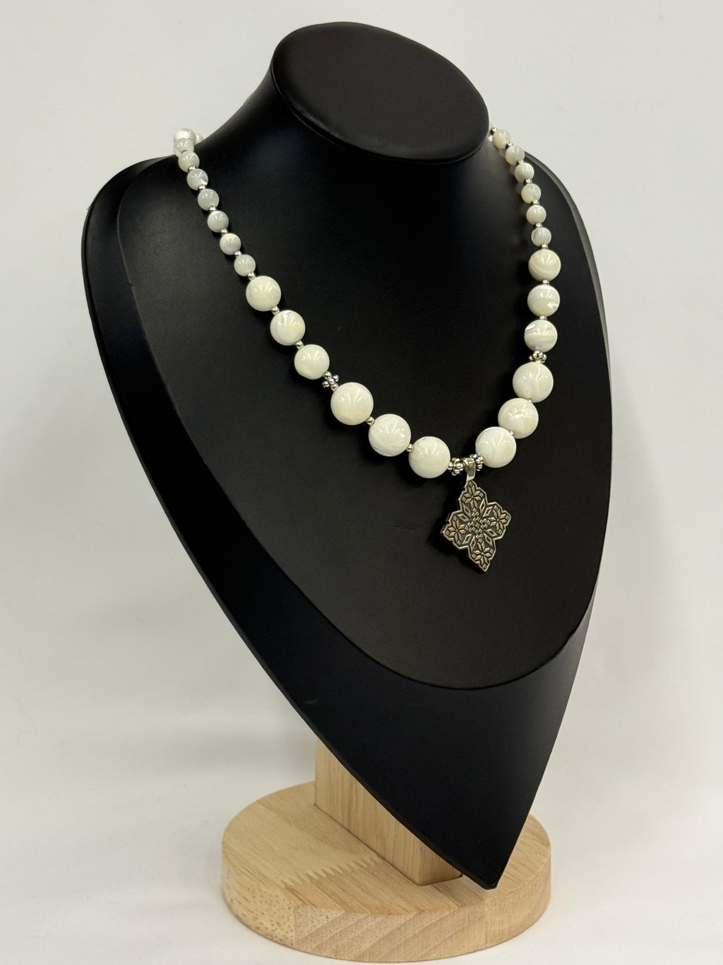 Mother of Pearl Necklace with German Silver Pendant