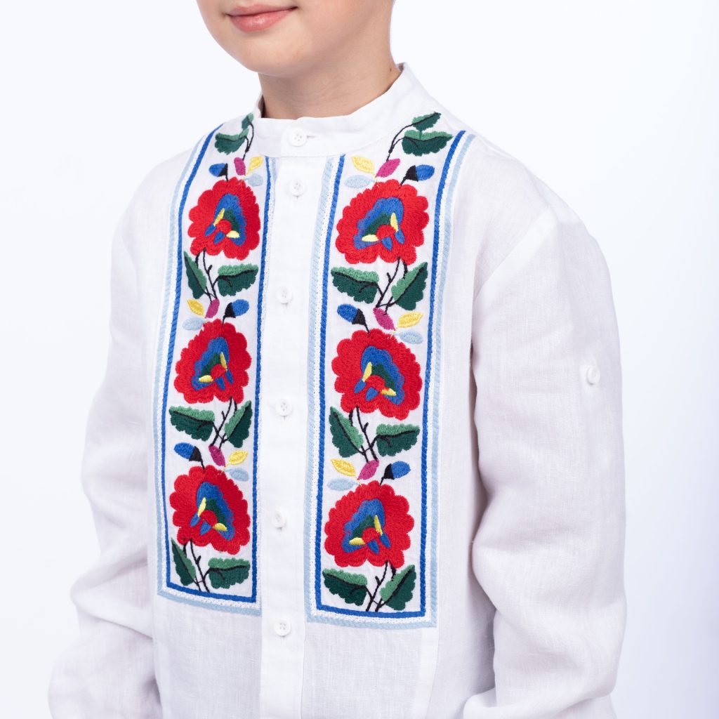 Boys’ Linen Embroidered Shirt