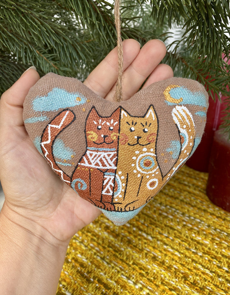 Souvenir "Heart with Cats (coffee)"