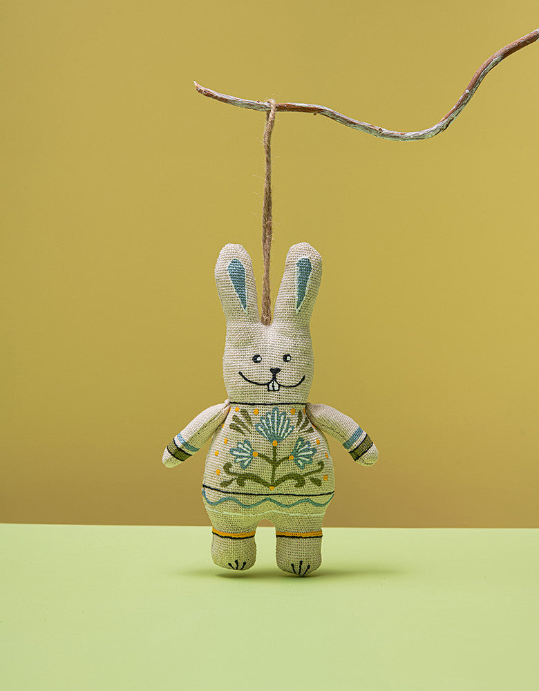 Souvenir "Hare with paws with blue flowers (vanilla)"