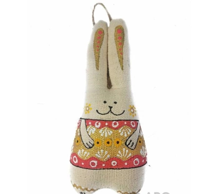 Souvenir "Hare with a pink and gold pattern (vanilla)"
