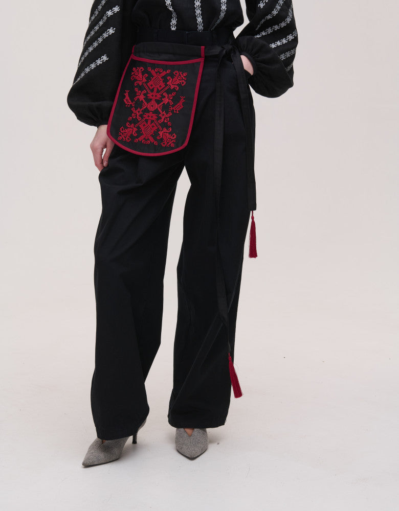 Pouch with Bordeaux Birds