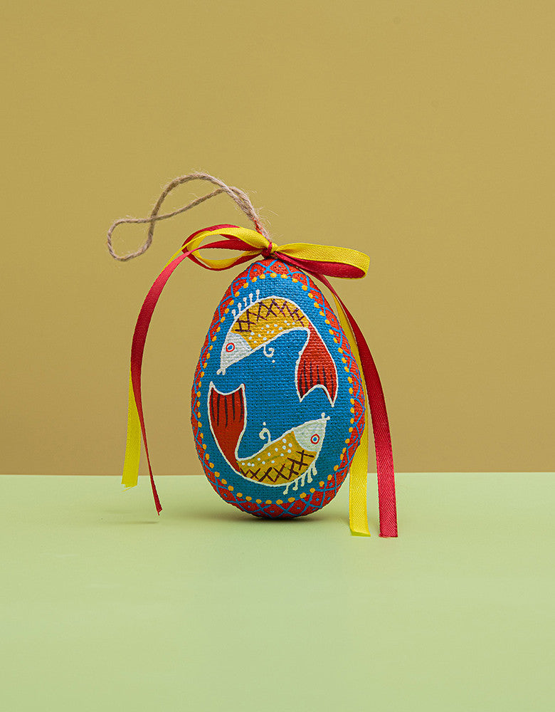 Souvenir "Small Blue Easter Egg with Fishes"