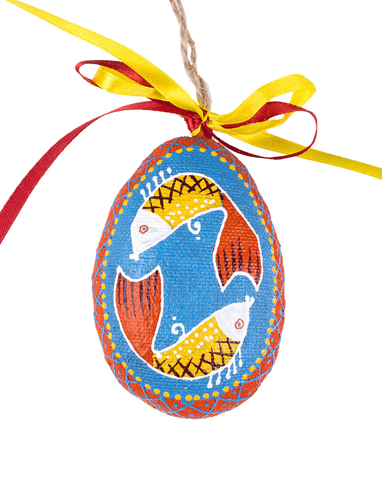 Souvenir "Small Blue Easter Egg with Fishes"