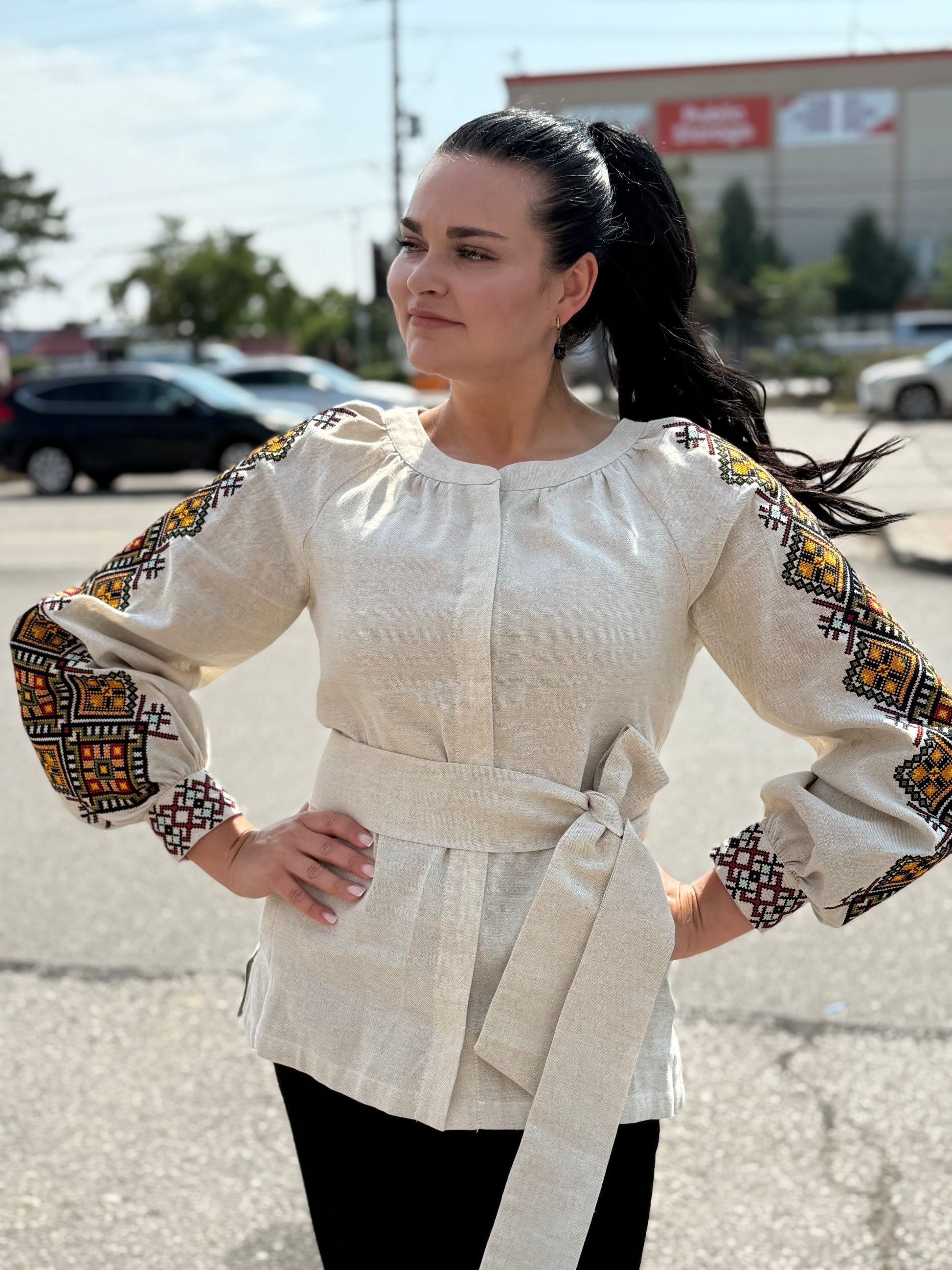 Women’s Vyshyvanka Linen Long Sleeve In Ukrainian Traditions