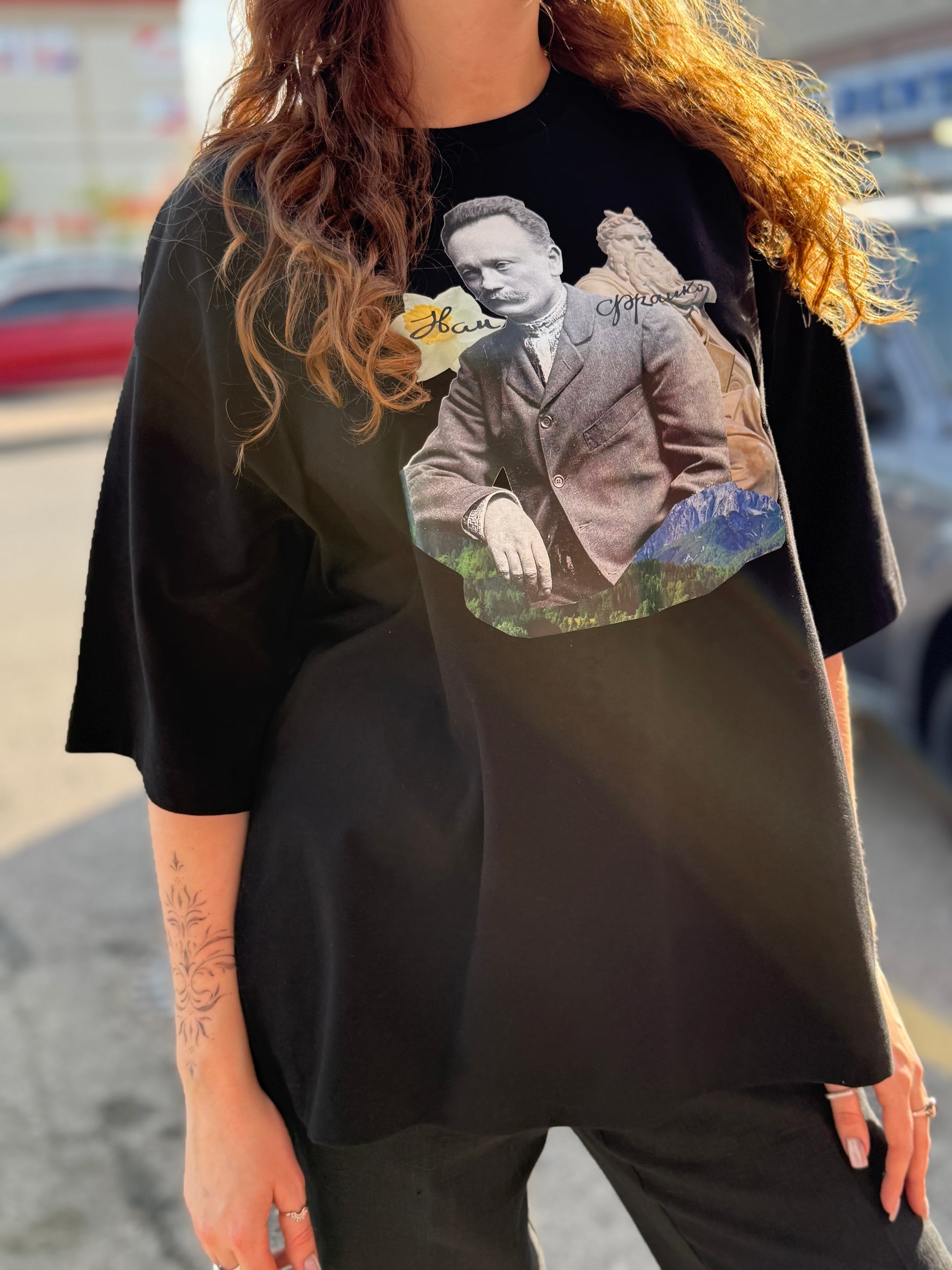 Unisex T-shirt with Ivan Franko Print Black