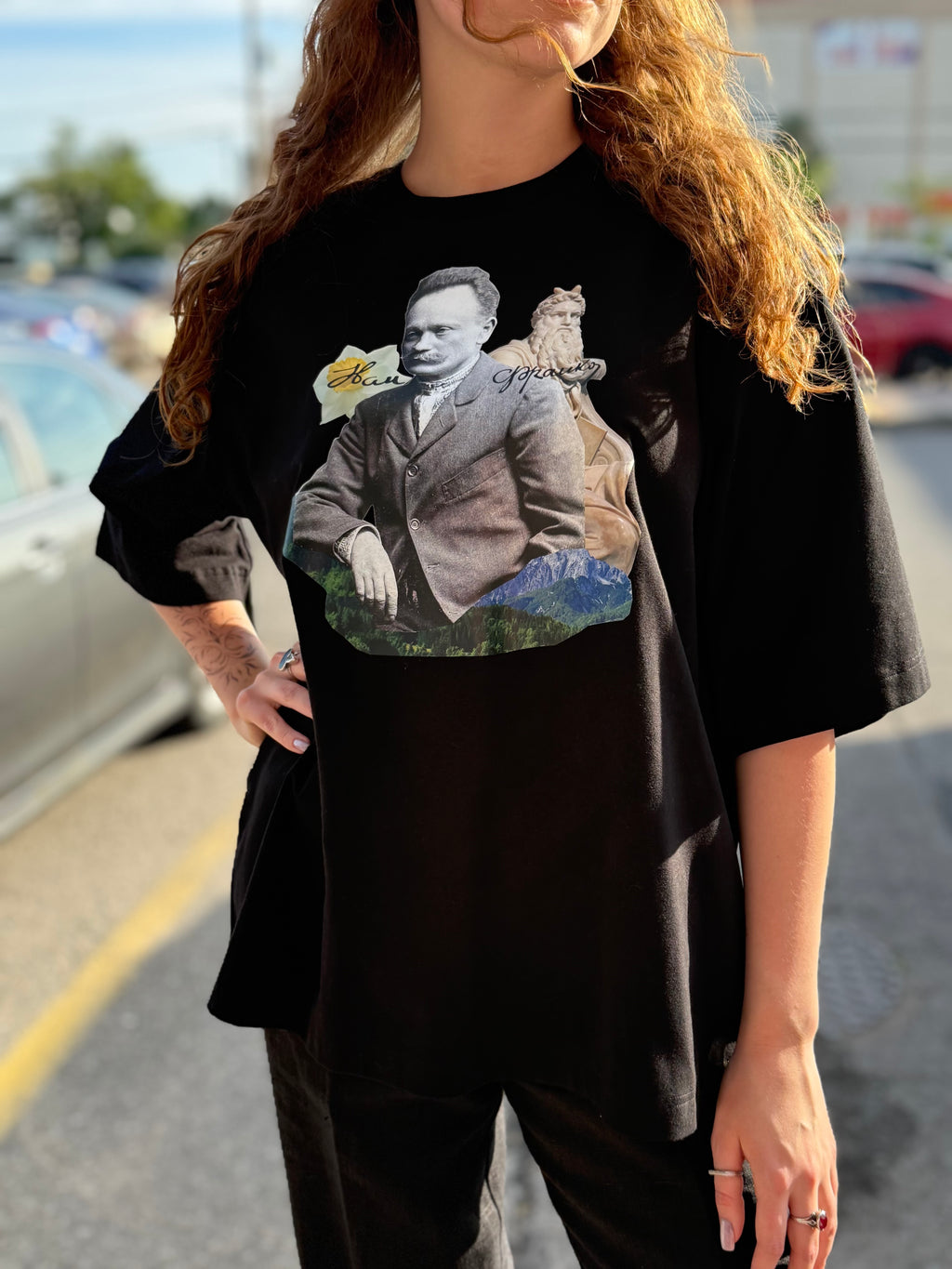 Unisex T-shirt with Ivan Franko Print Black