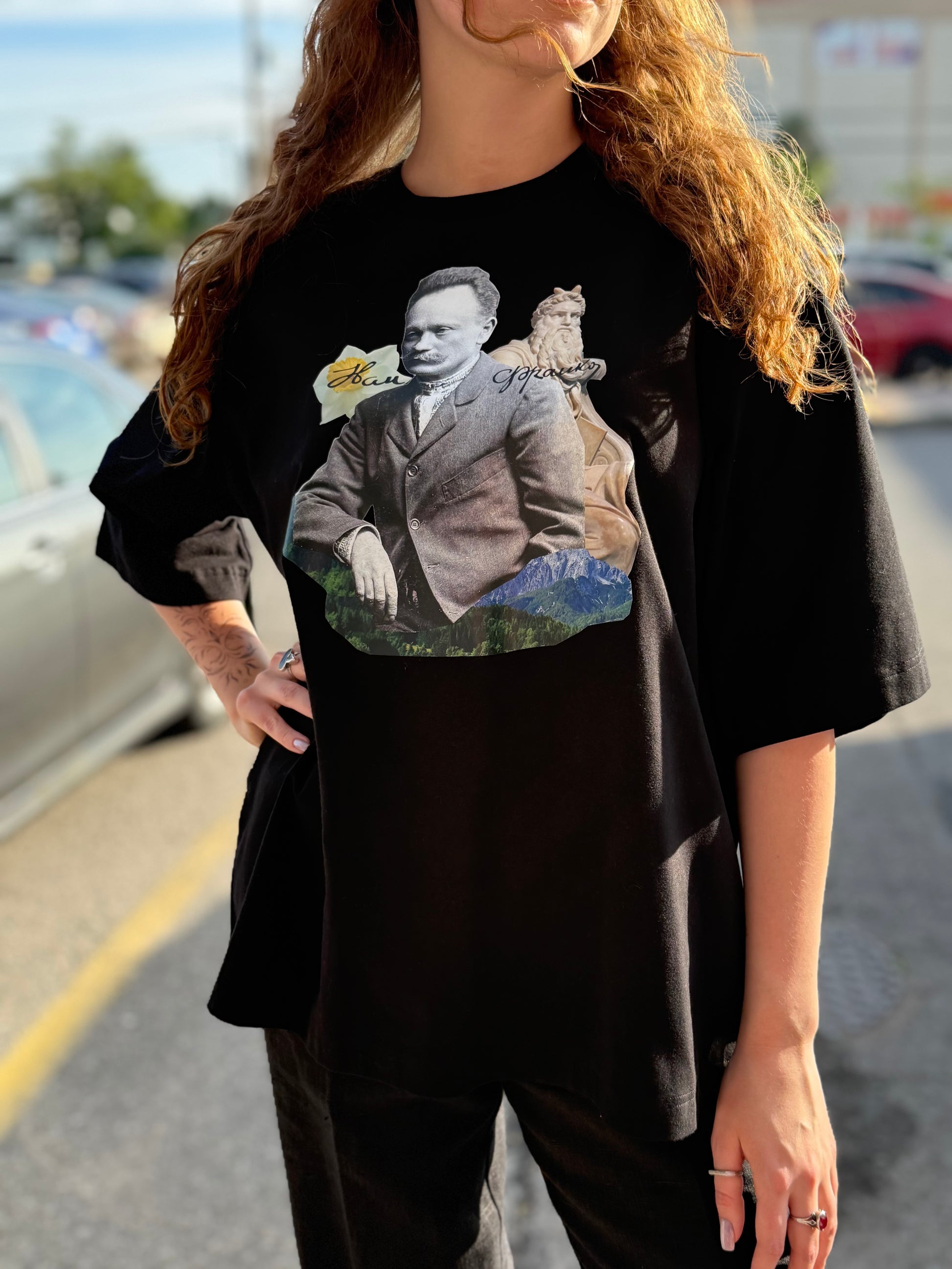 Unisex T-shirt with Ivan Franko Print Black