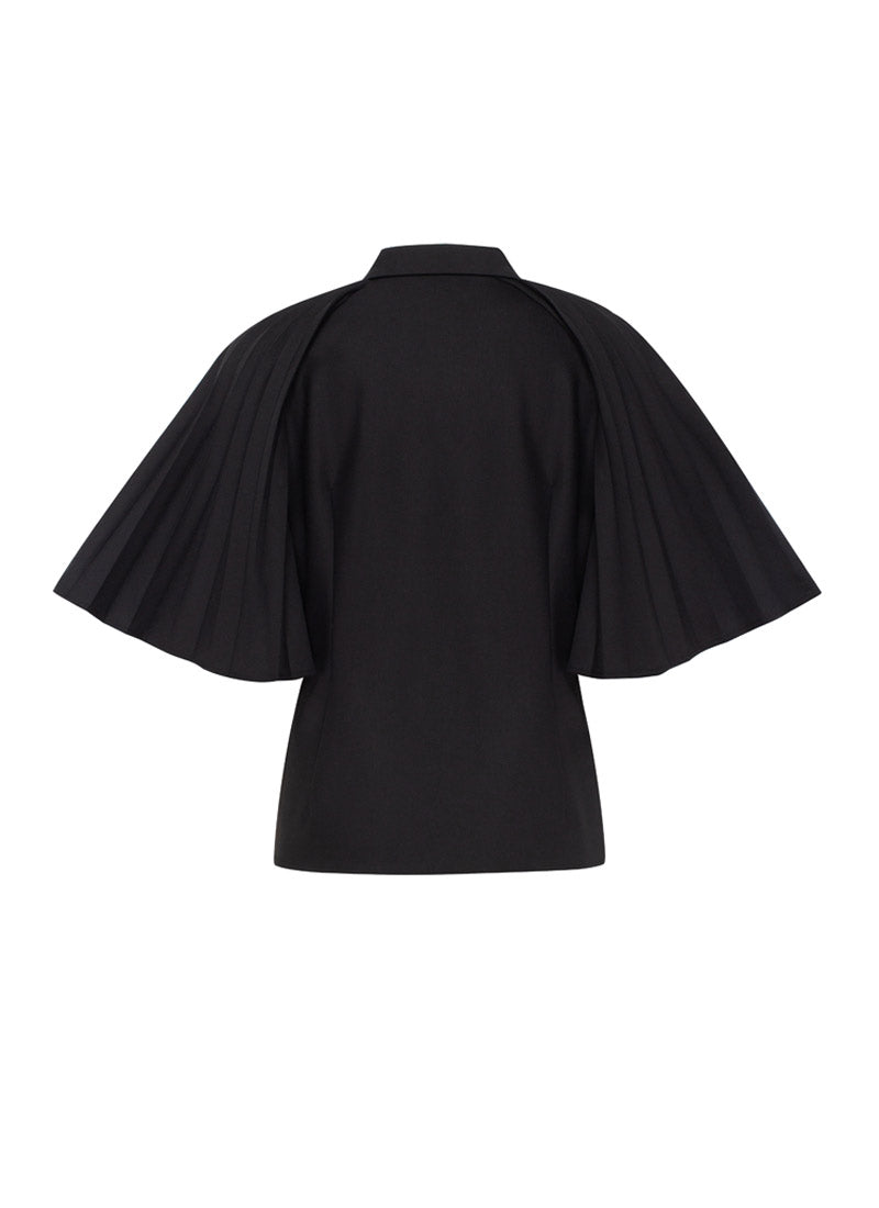 “Homin” Black Embroidered Blouse
