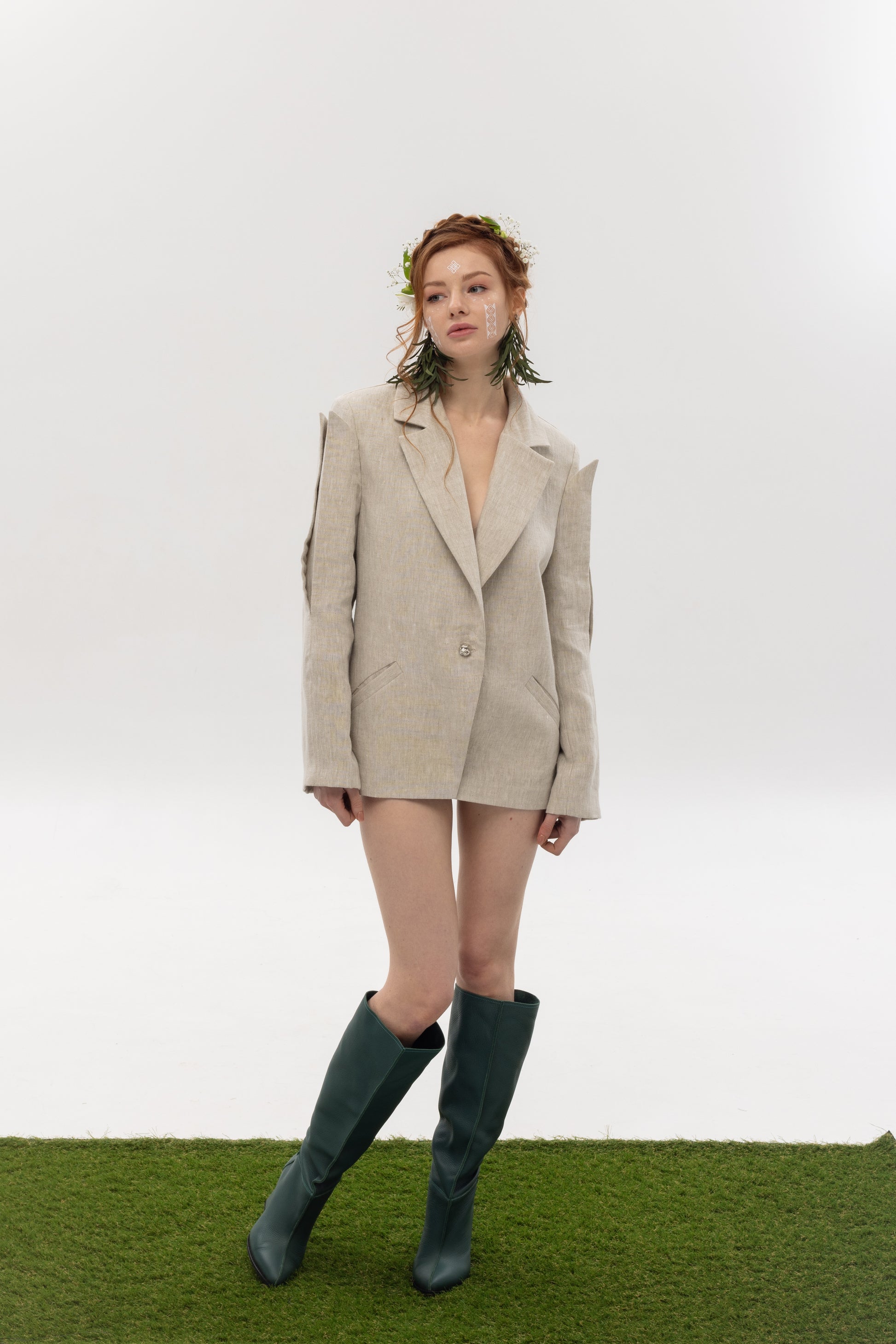 Linen jacket with silk lining