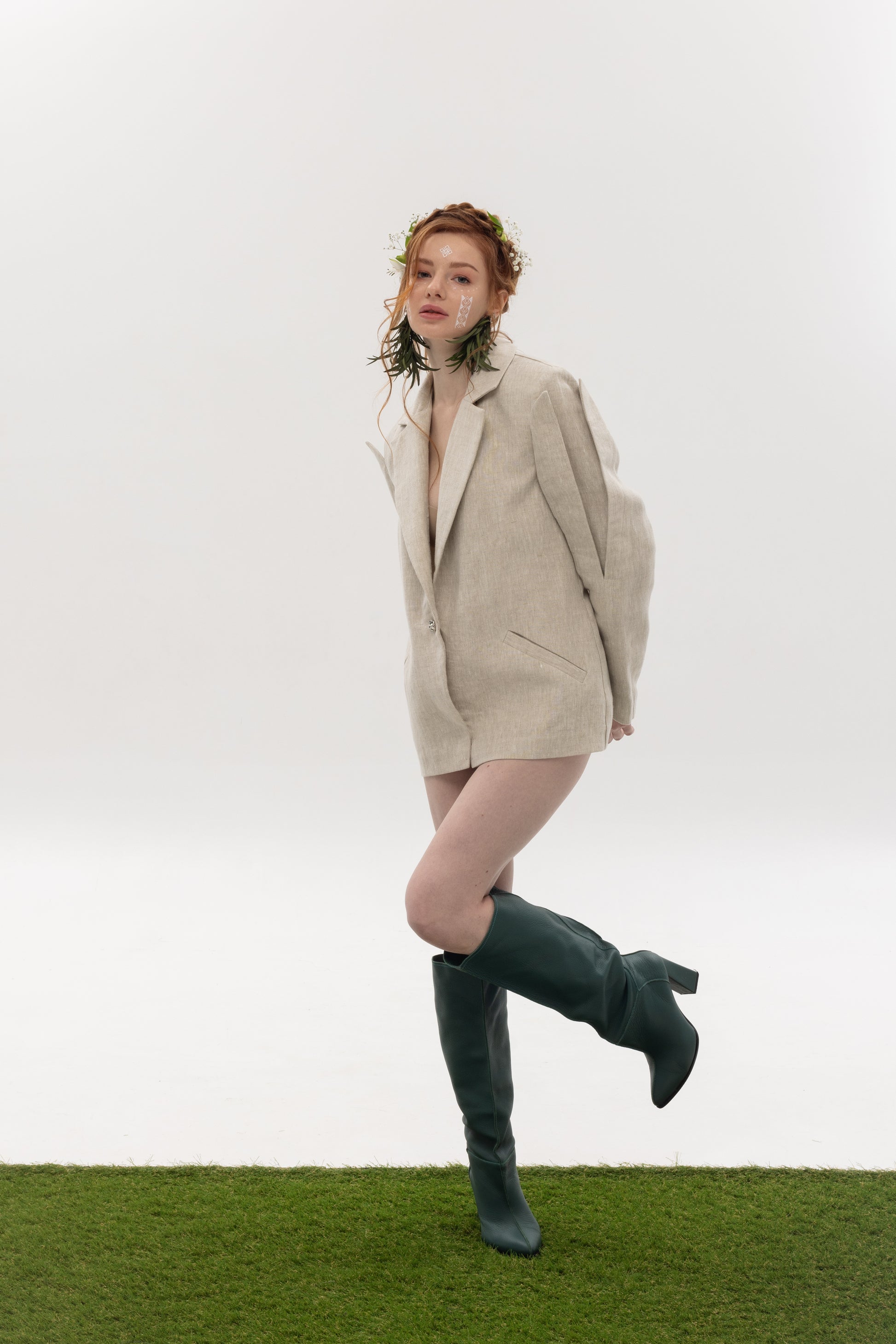 Linen jacket with silk lining