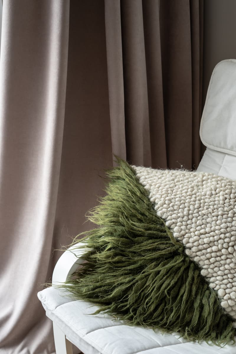 Handwoven Carpathian Wool Pillow “Forest”