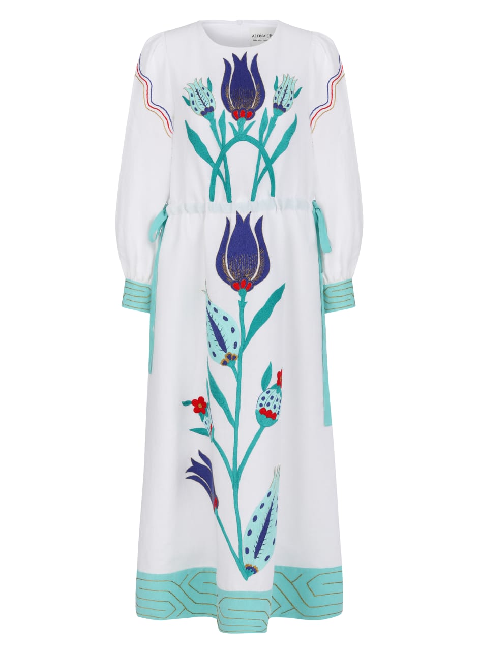 Linen dress with hand embroidery Helen