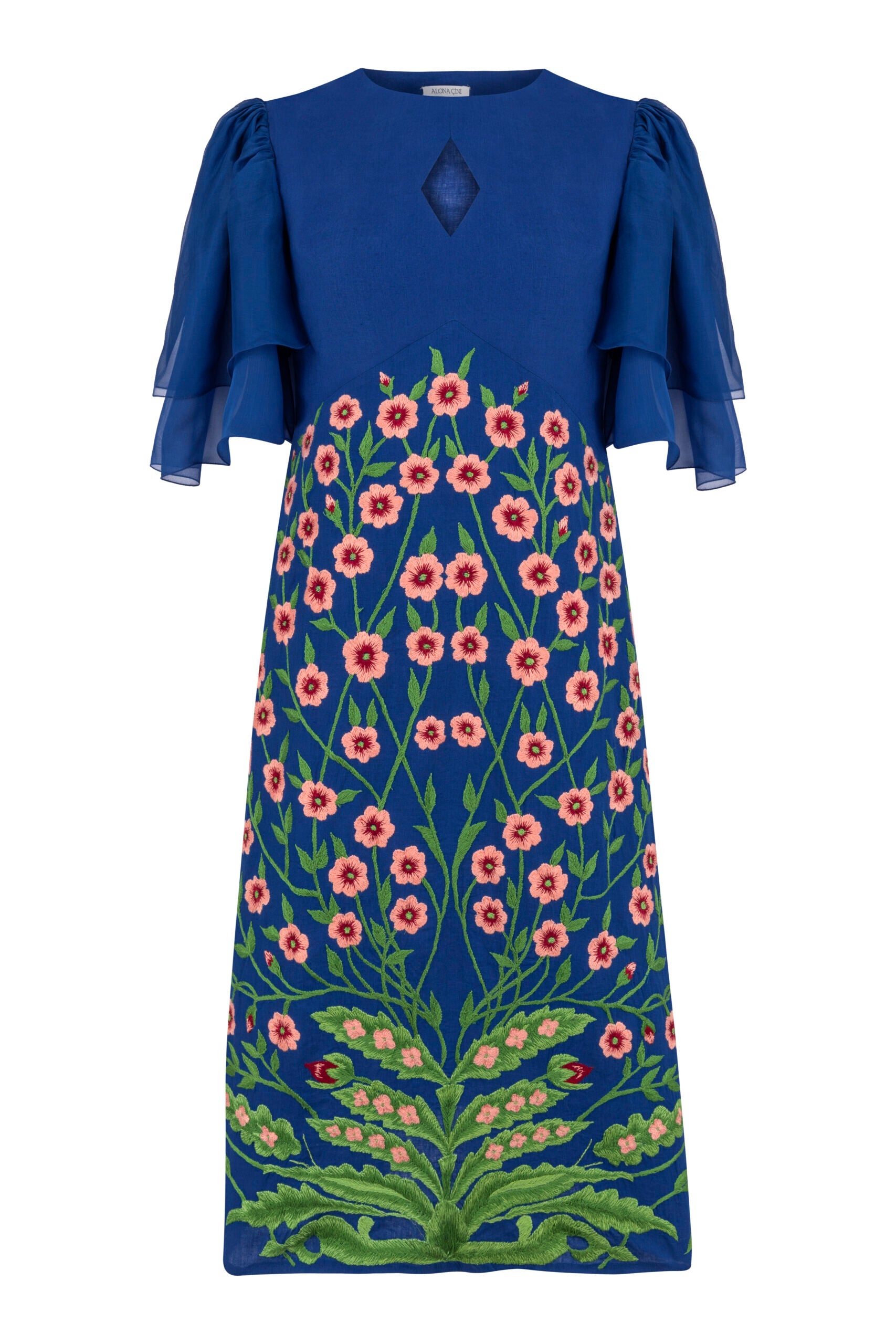 Linen Dress with hand embroidery "Tree of Life"