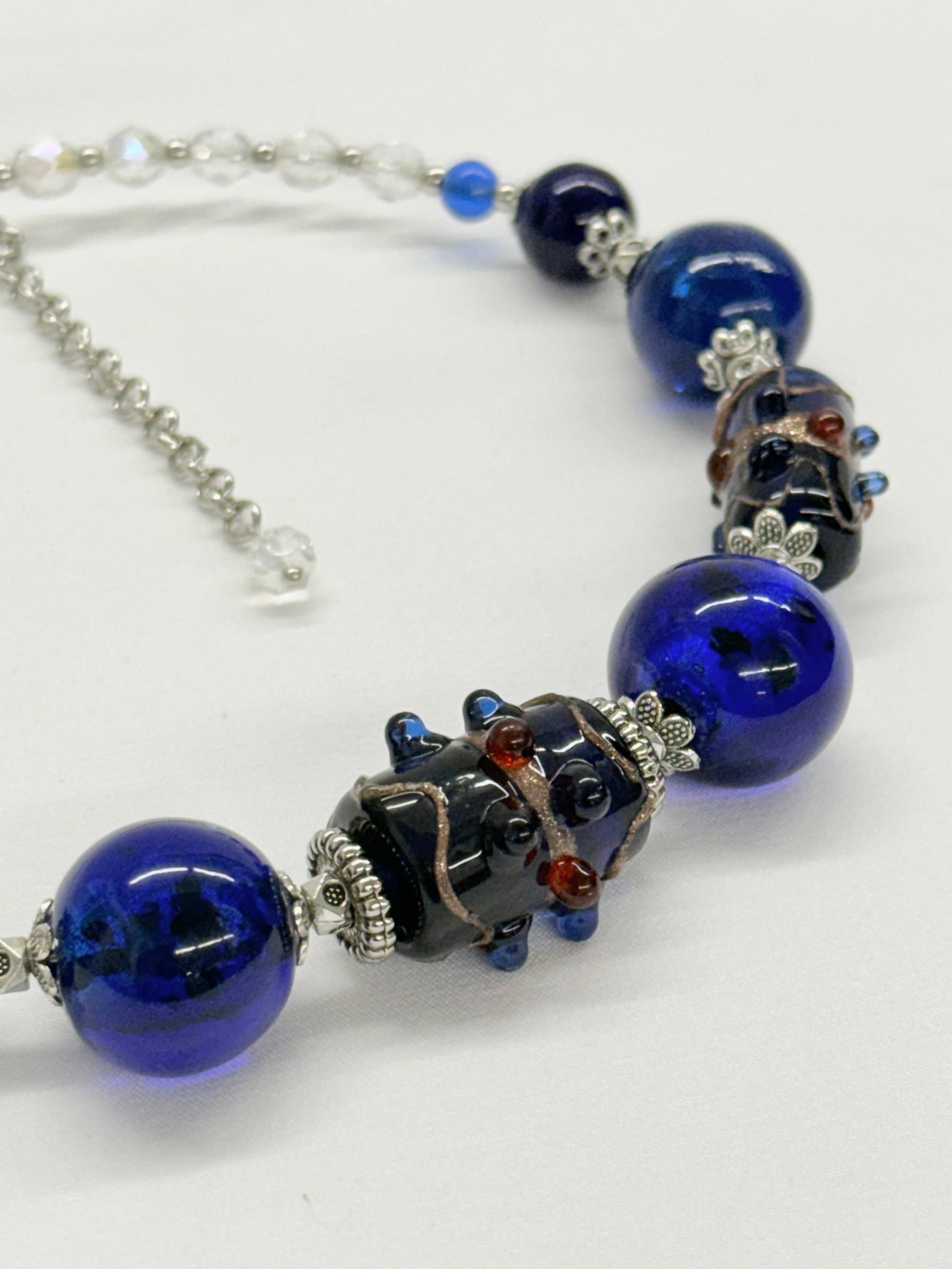 “Venetsiika” Blue Murano Glass Choker