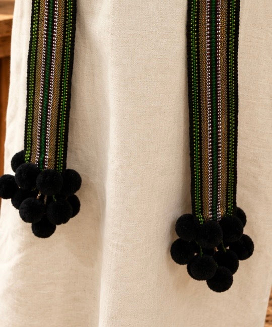 Traditional Women’s Ukrainian Kraika With Green Gray Tassels