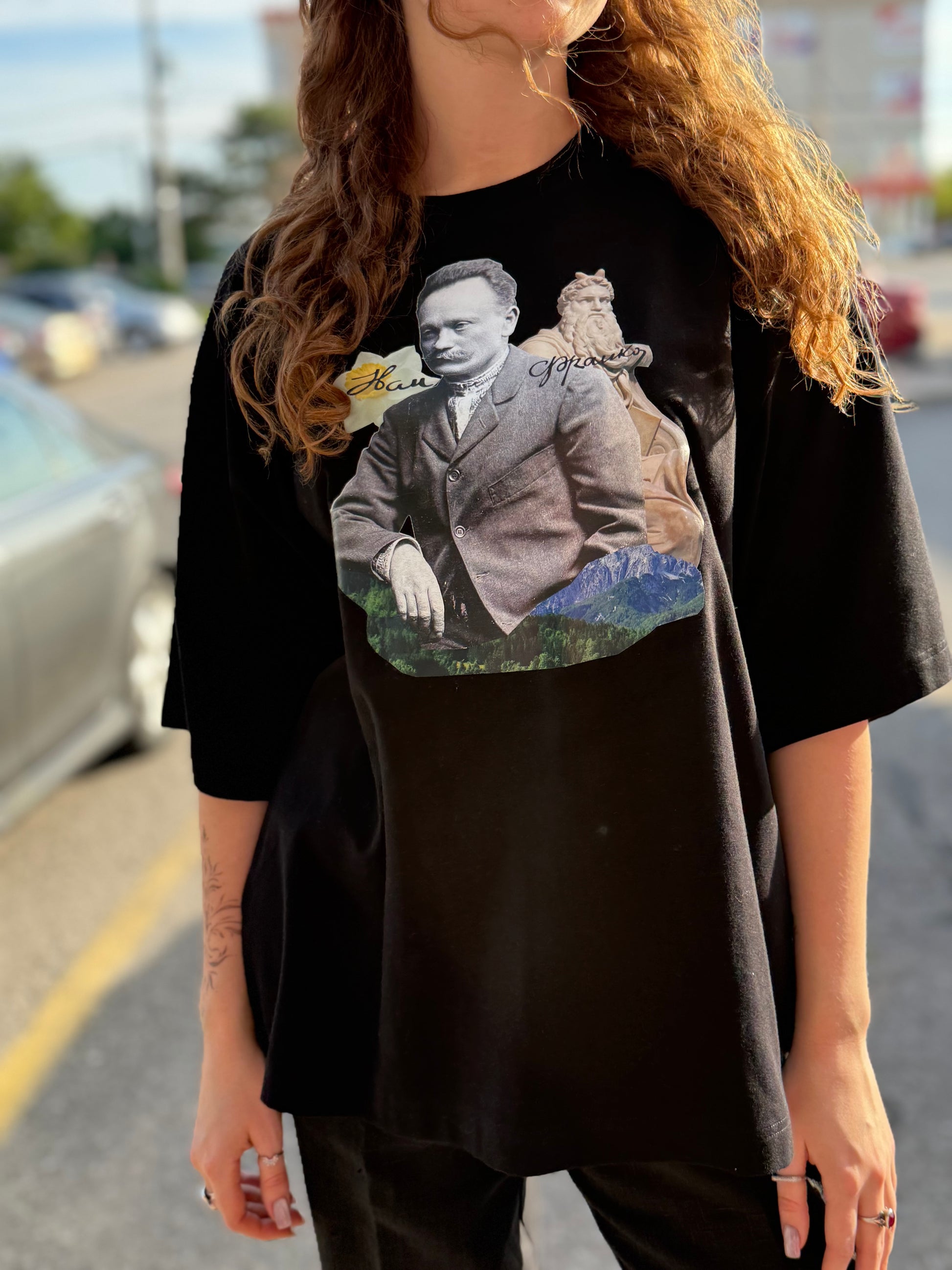 Unisex T-shirt with Ivan Franko Print Black