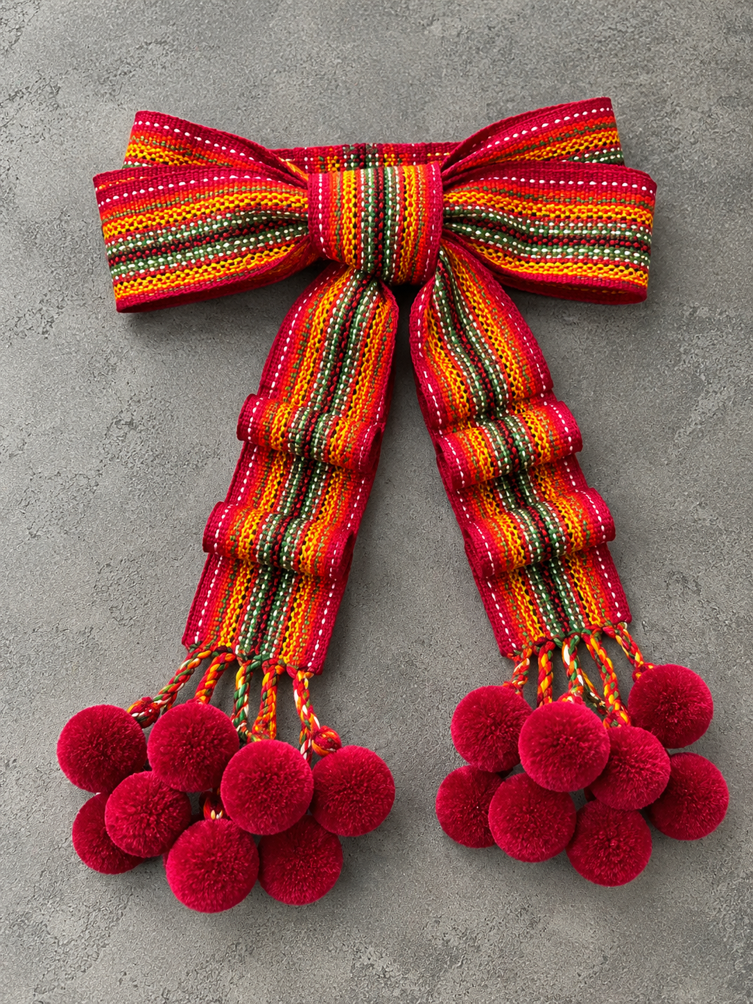 Traditional Women’s Ukrainian Kraika with Tassels Burgundy-Orange Colours