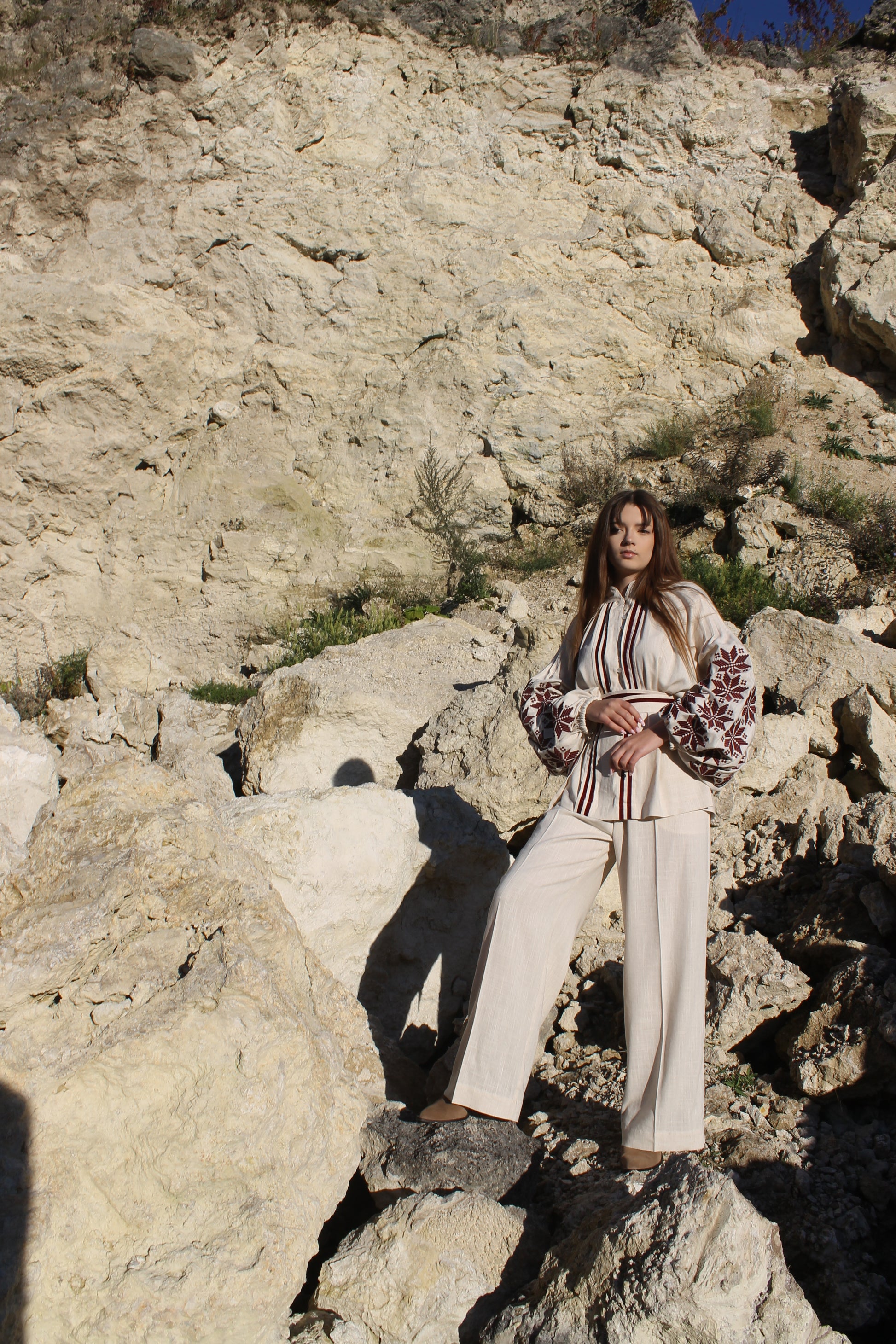 Linen Blouse with Embroidery “Zori”