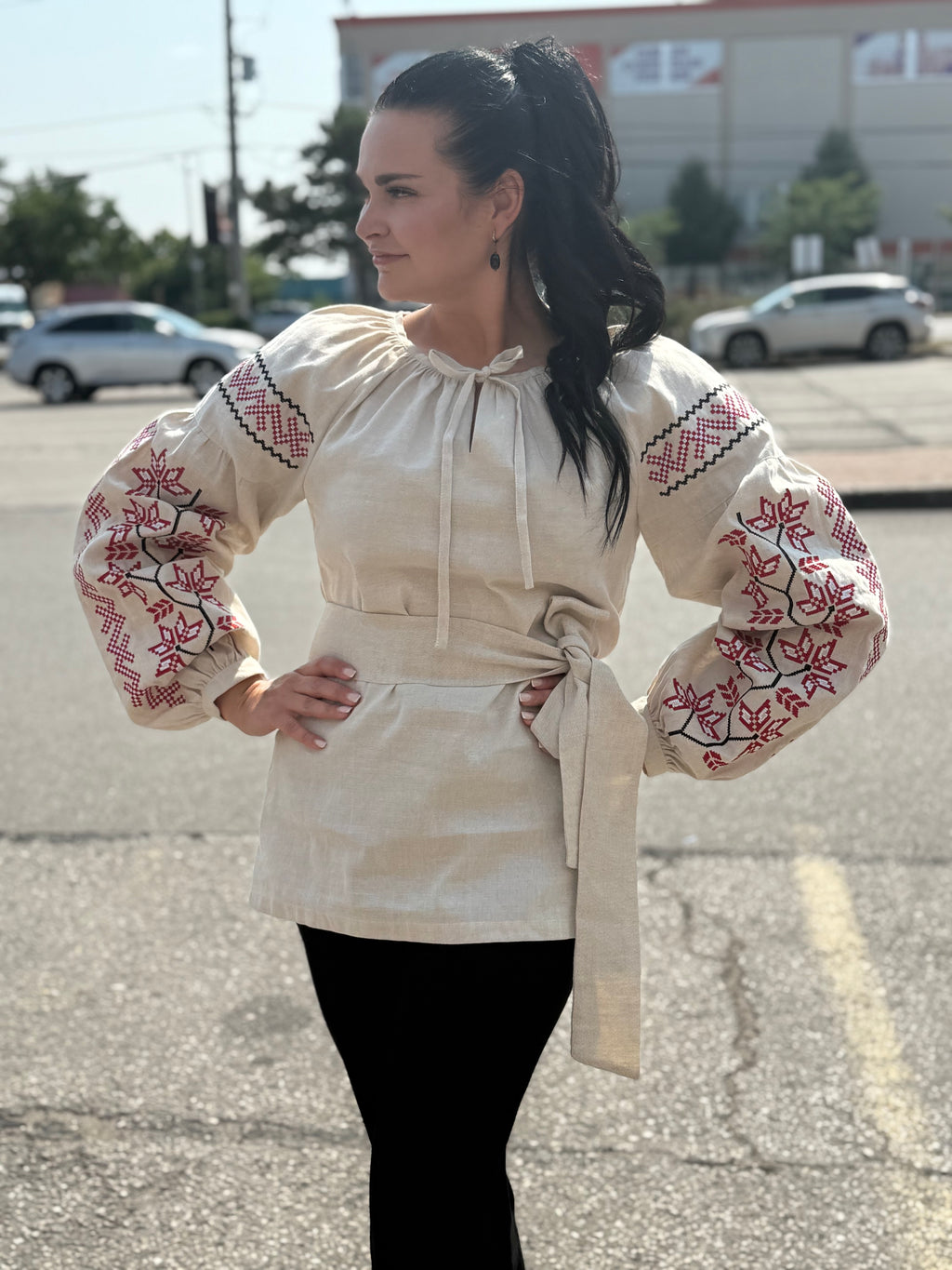 Women’s Vyshyvanka Linen Long Sleeve In Ukrainian Traditions
