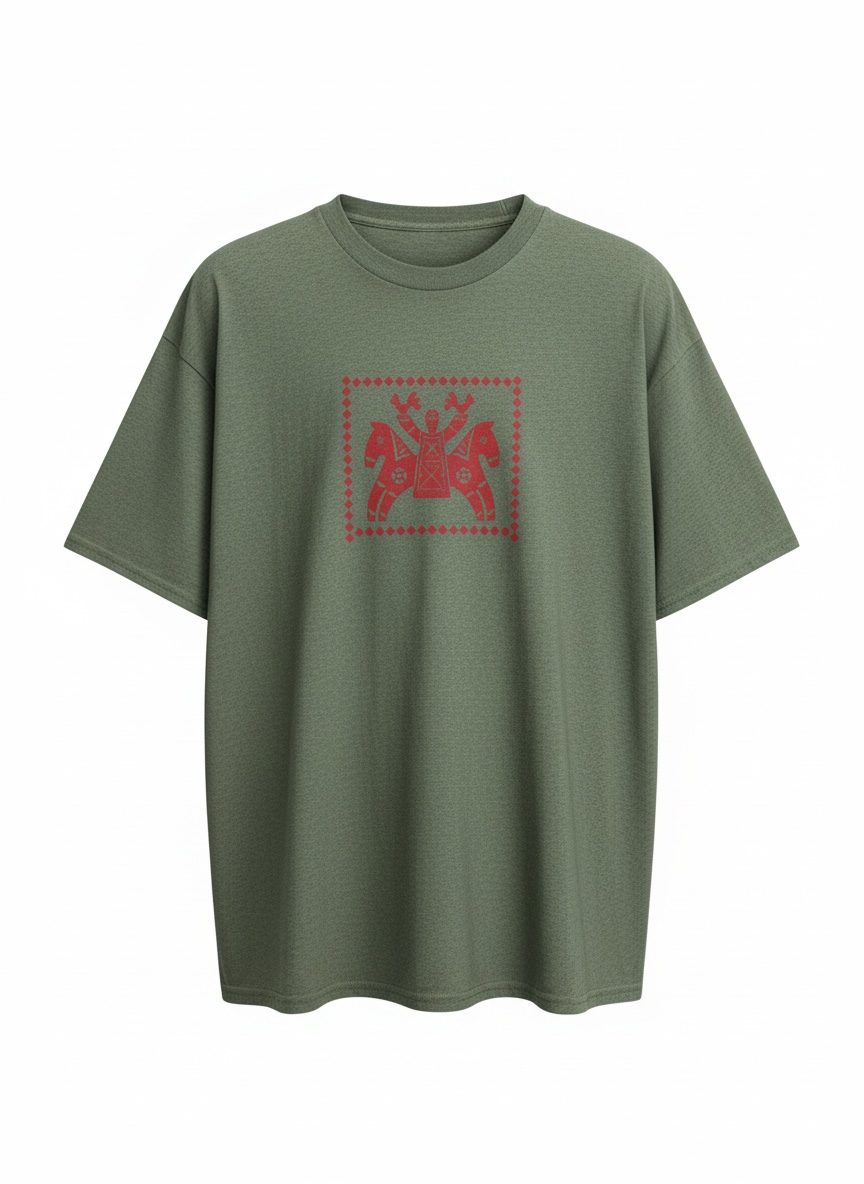 T-shirt with traditional block print