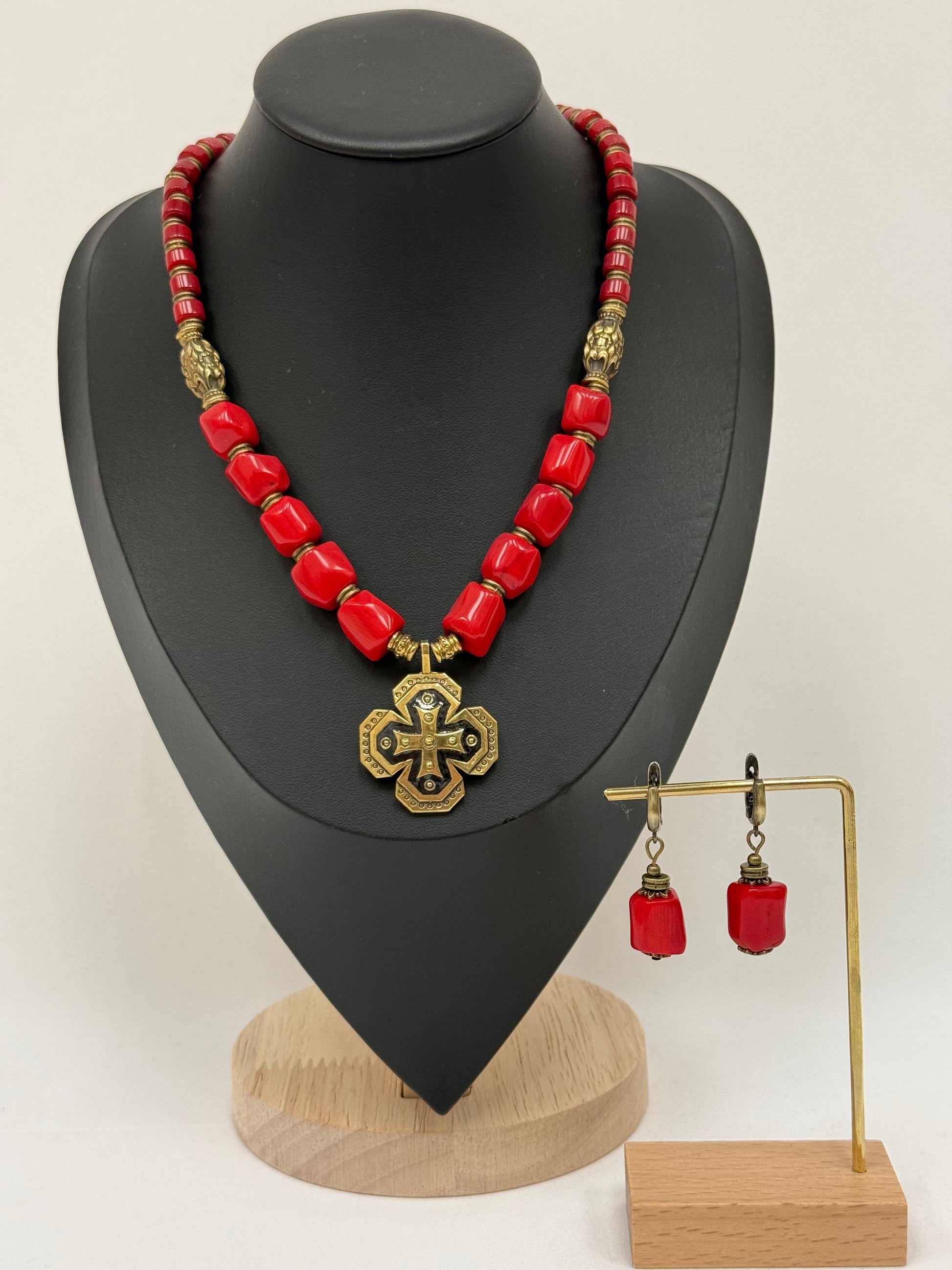 Earrings – Natural Red Coral