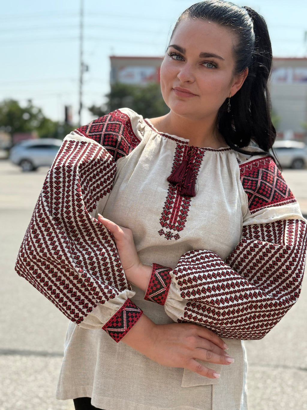 Women’s Vyshyvanka Linen Long Sleeve In Ukrainian Traditions