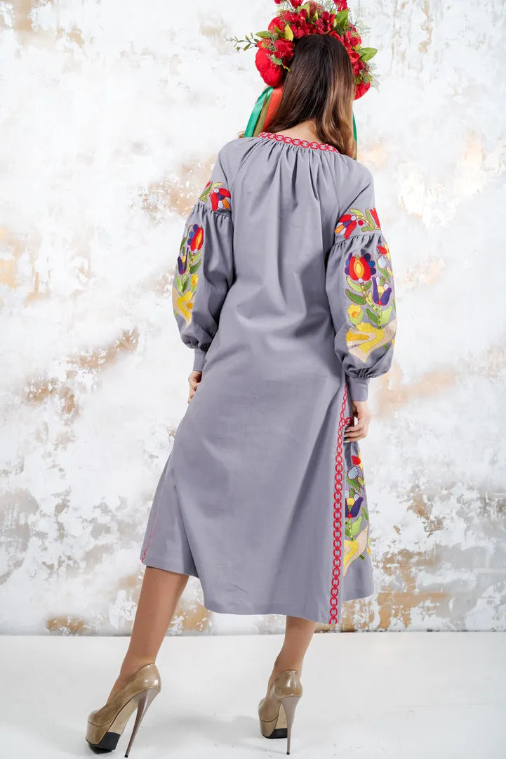 “Flora” Dress Gray