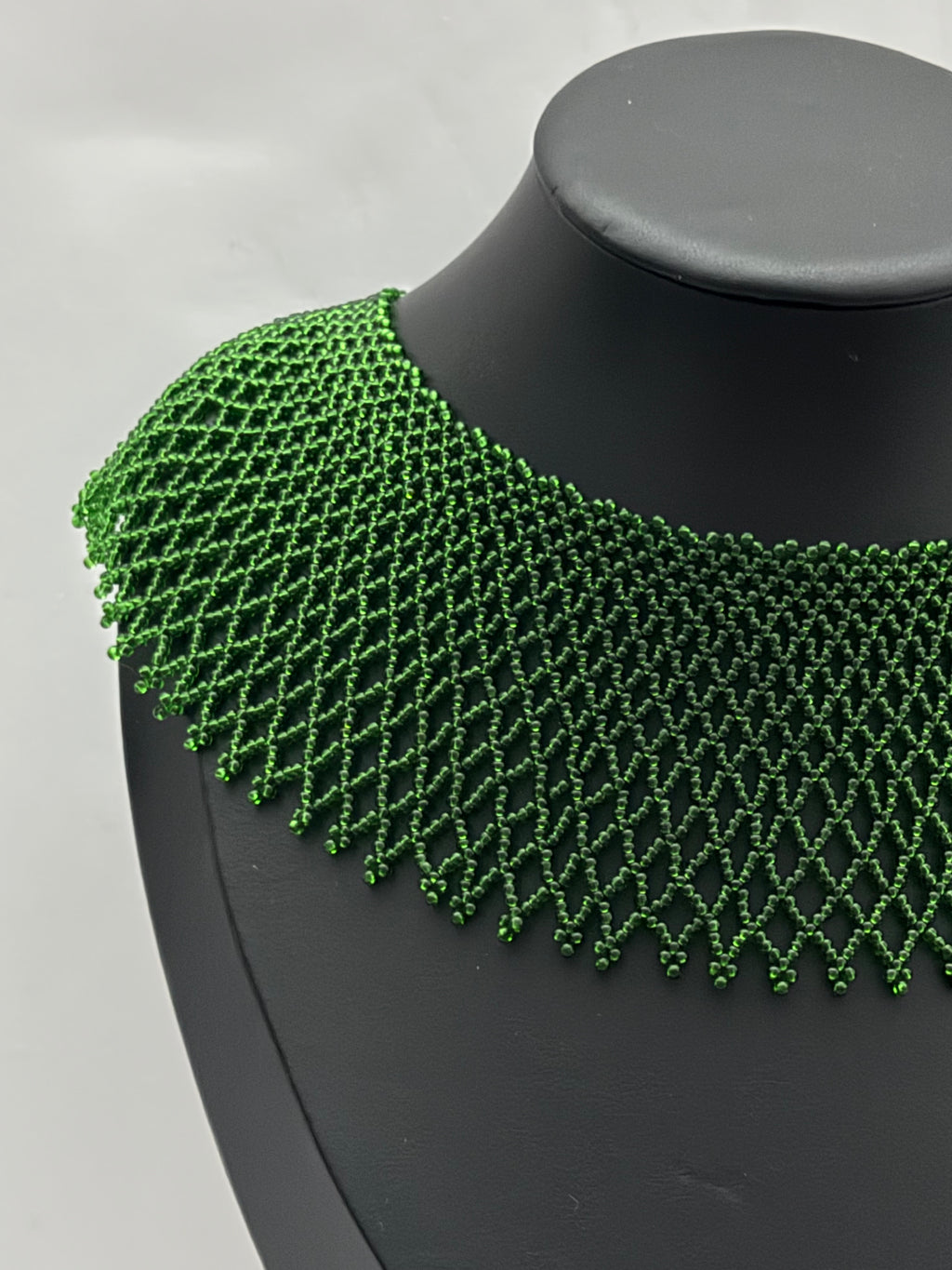 Green Sylianka Beaded Necklace with Earrings