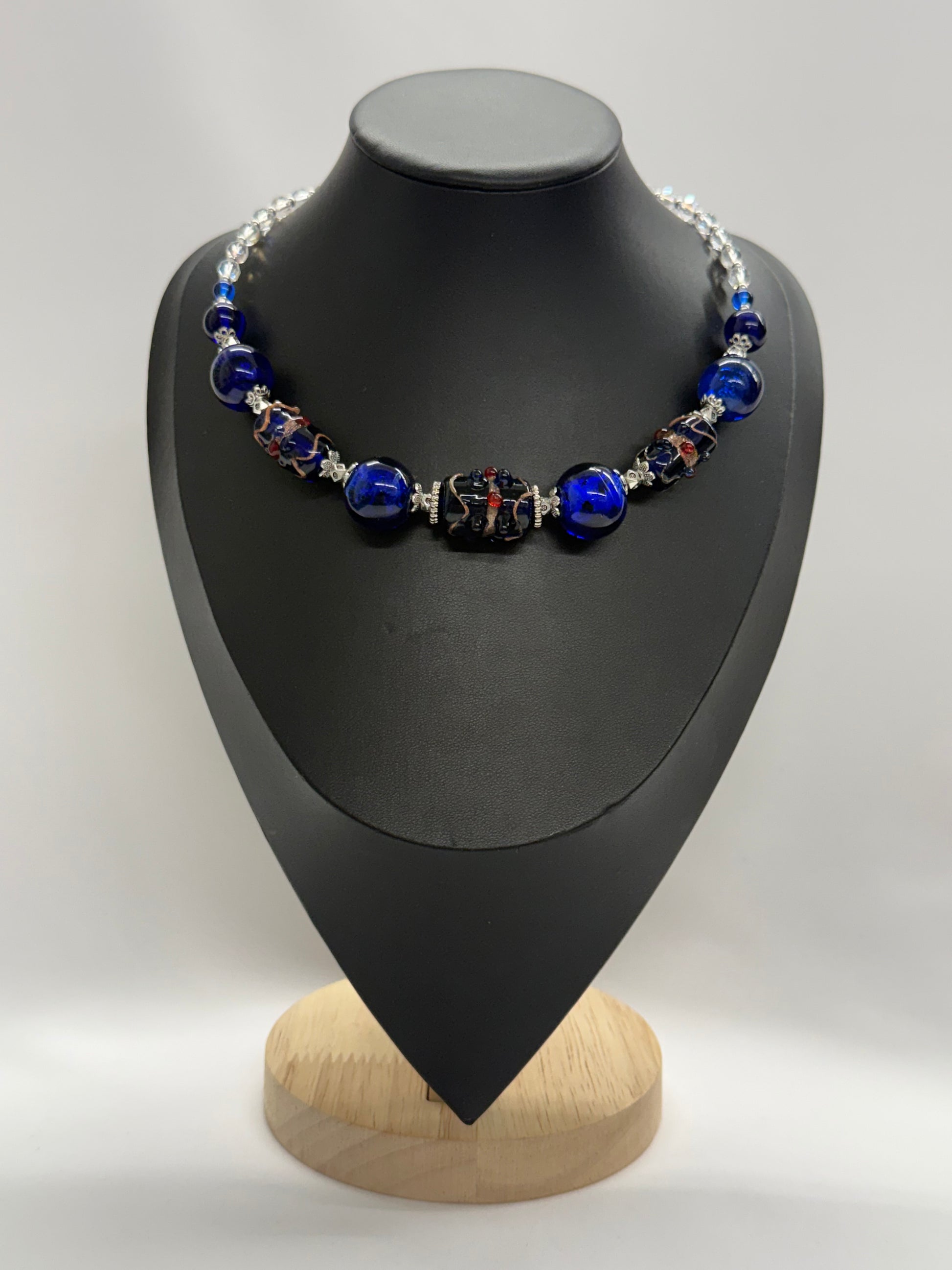 “Venetsiika” Blue Murano Glass Choker