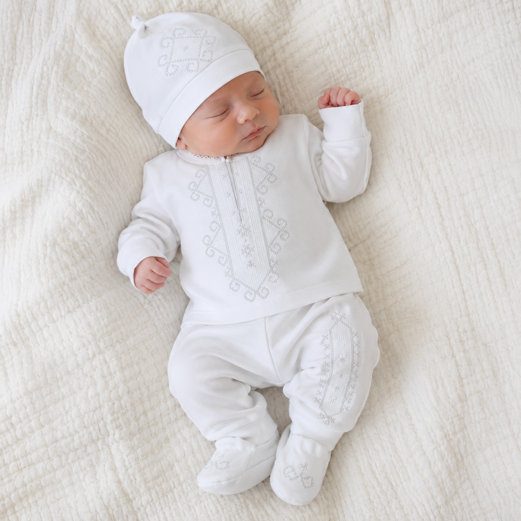 Embroidered Christening Outfit for Baby Boys