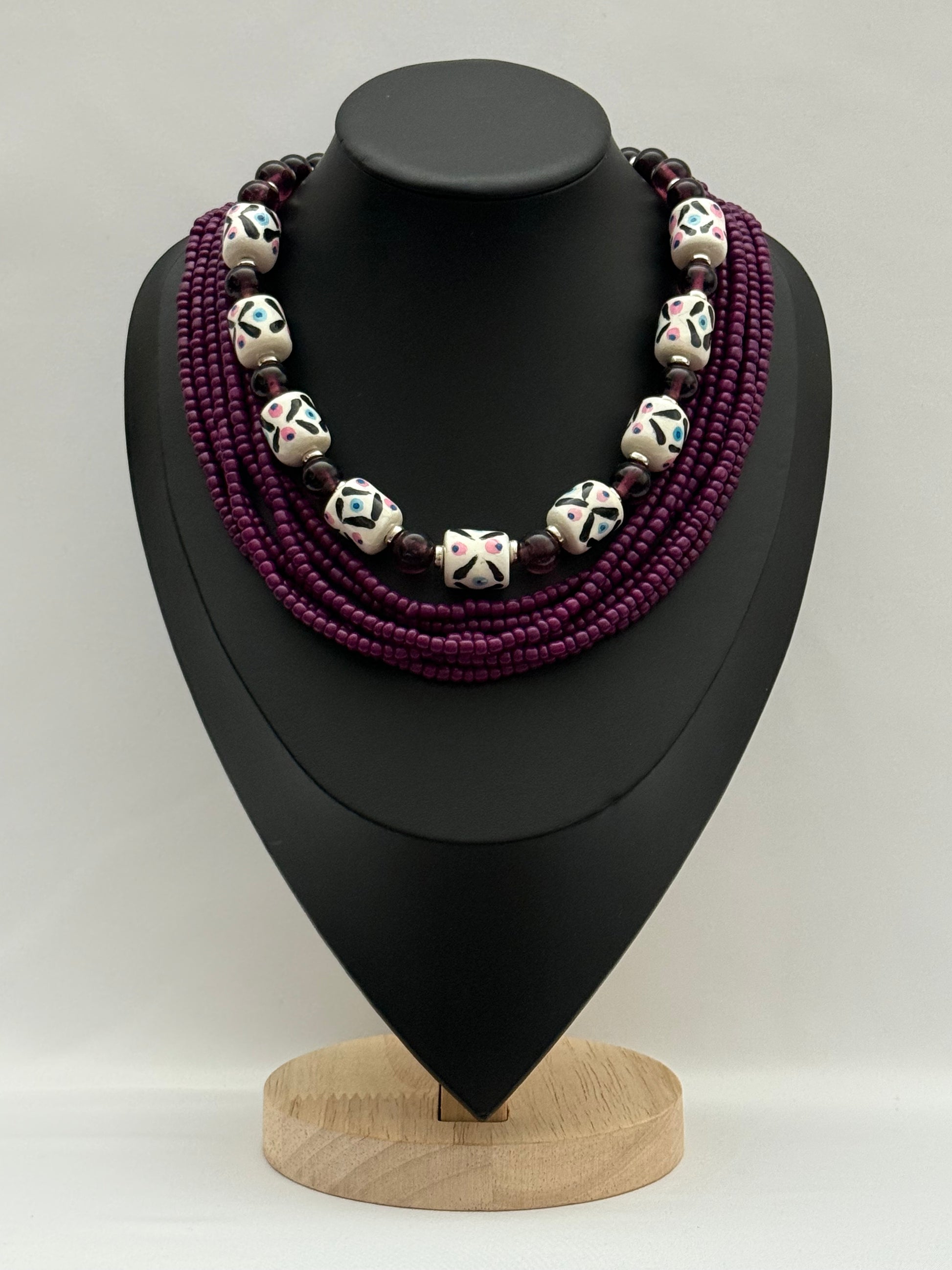 Purple Necklace 2-in-1 | Single-Strand + Multi-Strand