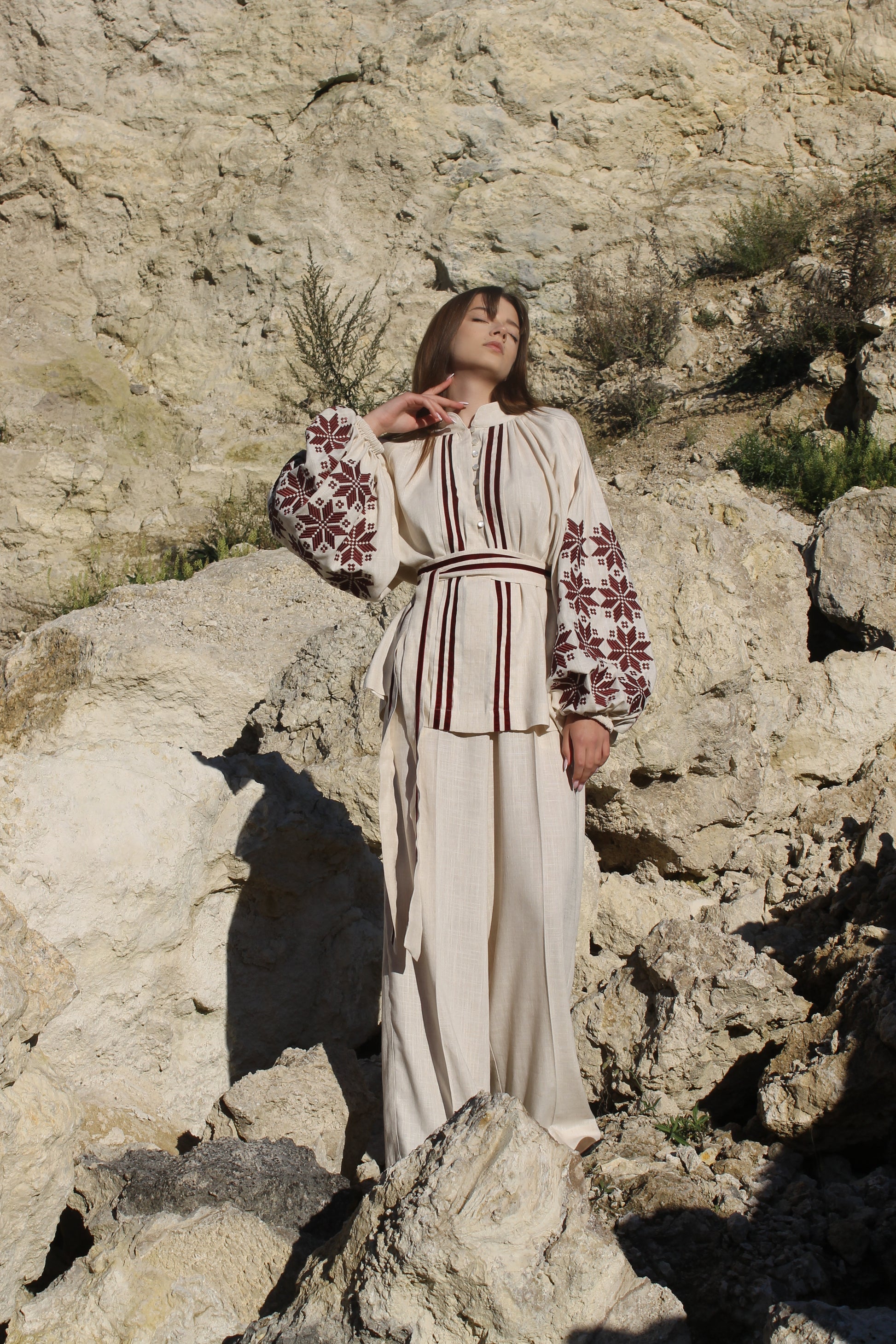 Linen Blouse with Embroidery “Zori”