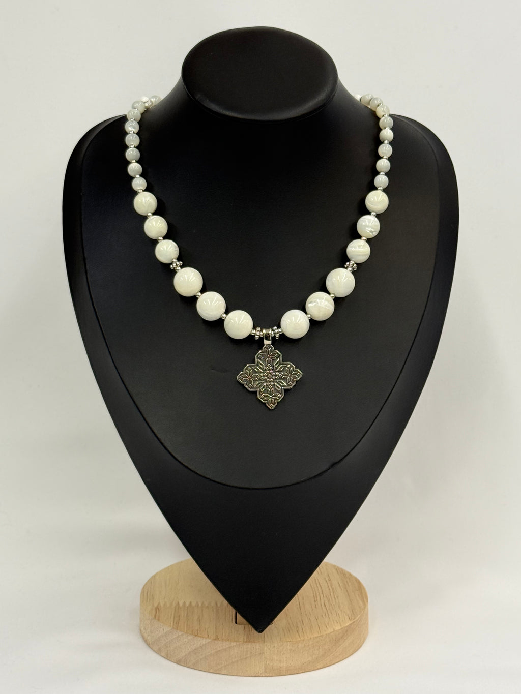 Mother of Pearl Necklace with German Silver Pendant
