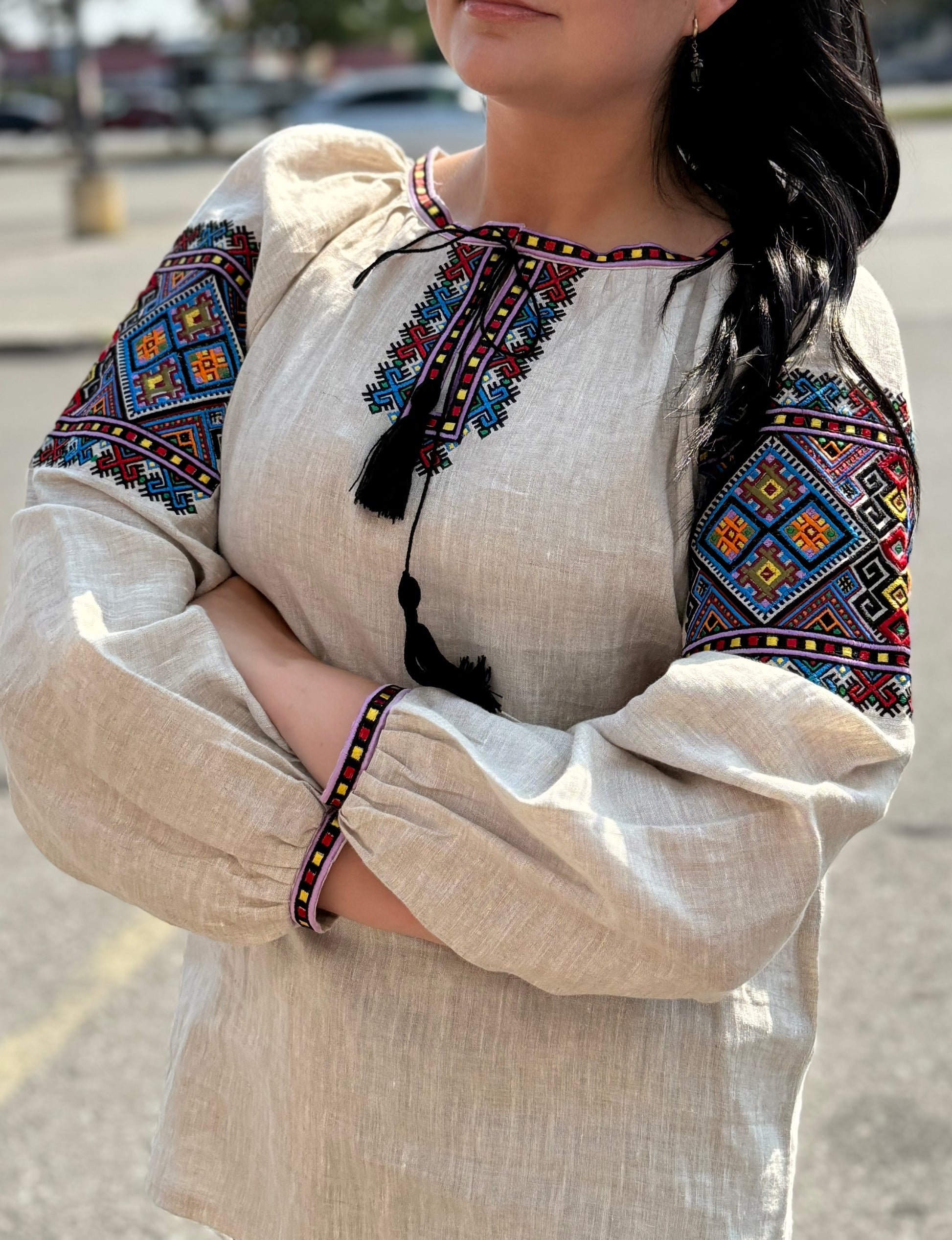 Women’s Vyshyvanka Linen Long Sleeve In Ukrainian Traditions