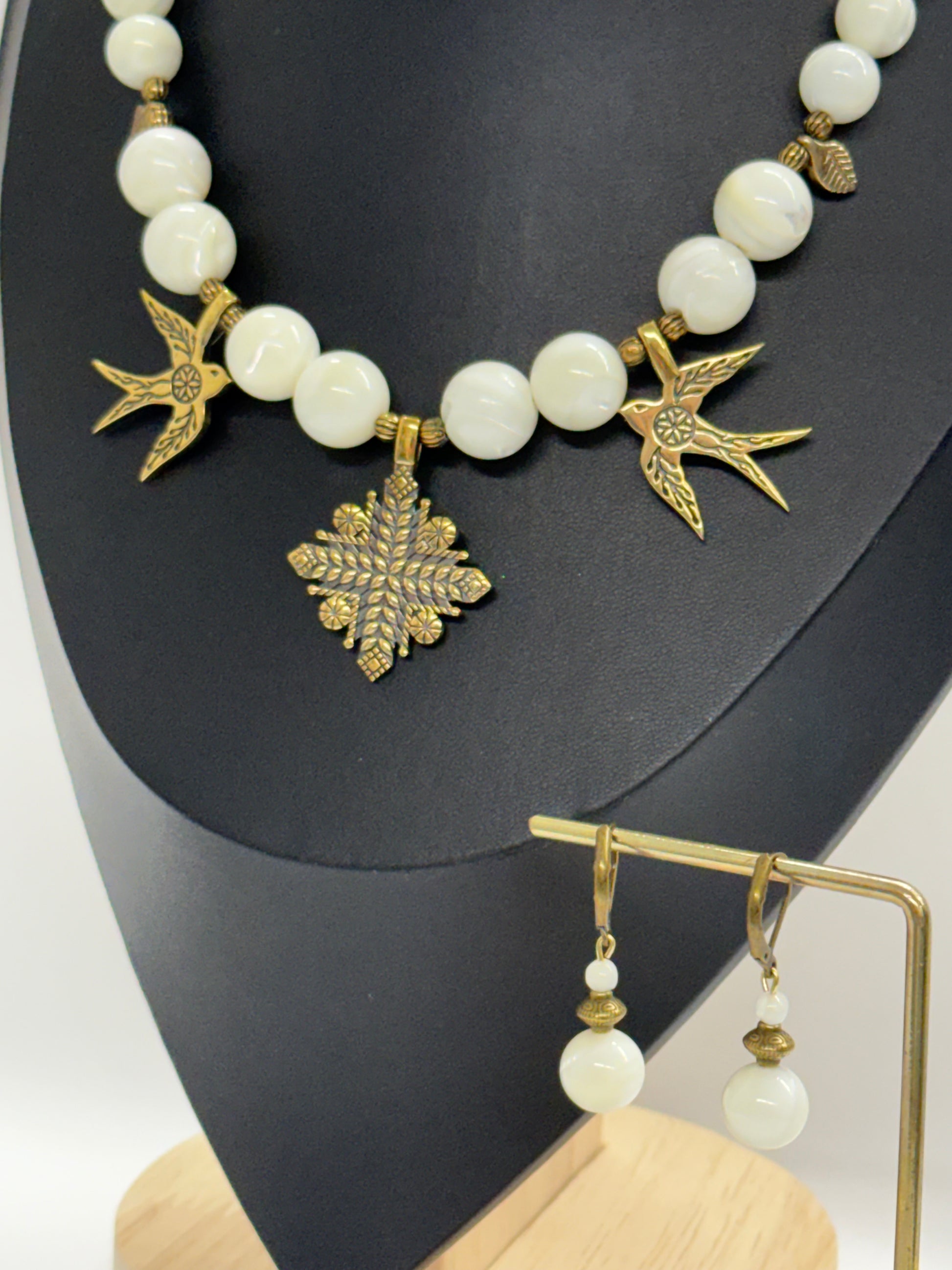 “Pryletily Lastivky” Necklace & Earrings Set