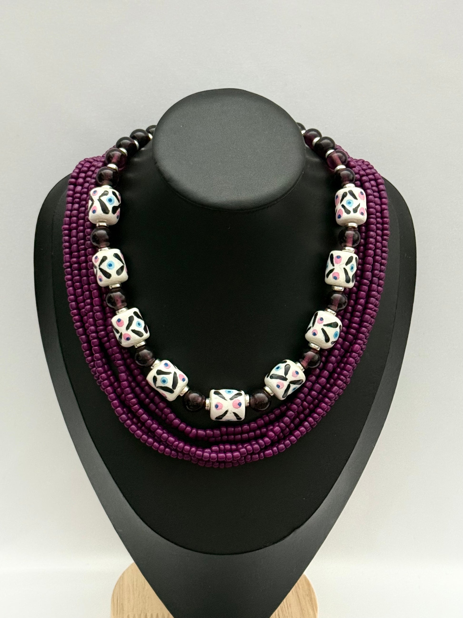 Purple Necklace 2-in-1 | Single-Strand + Multi-Strand