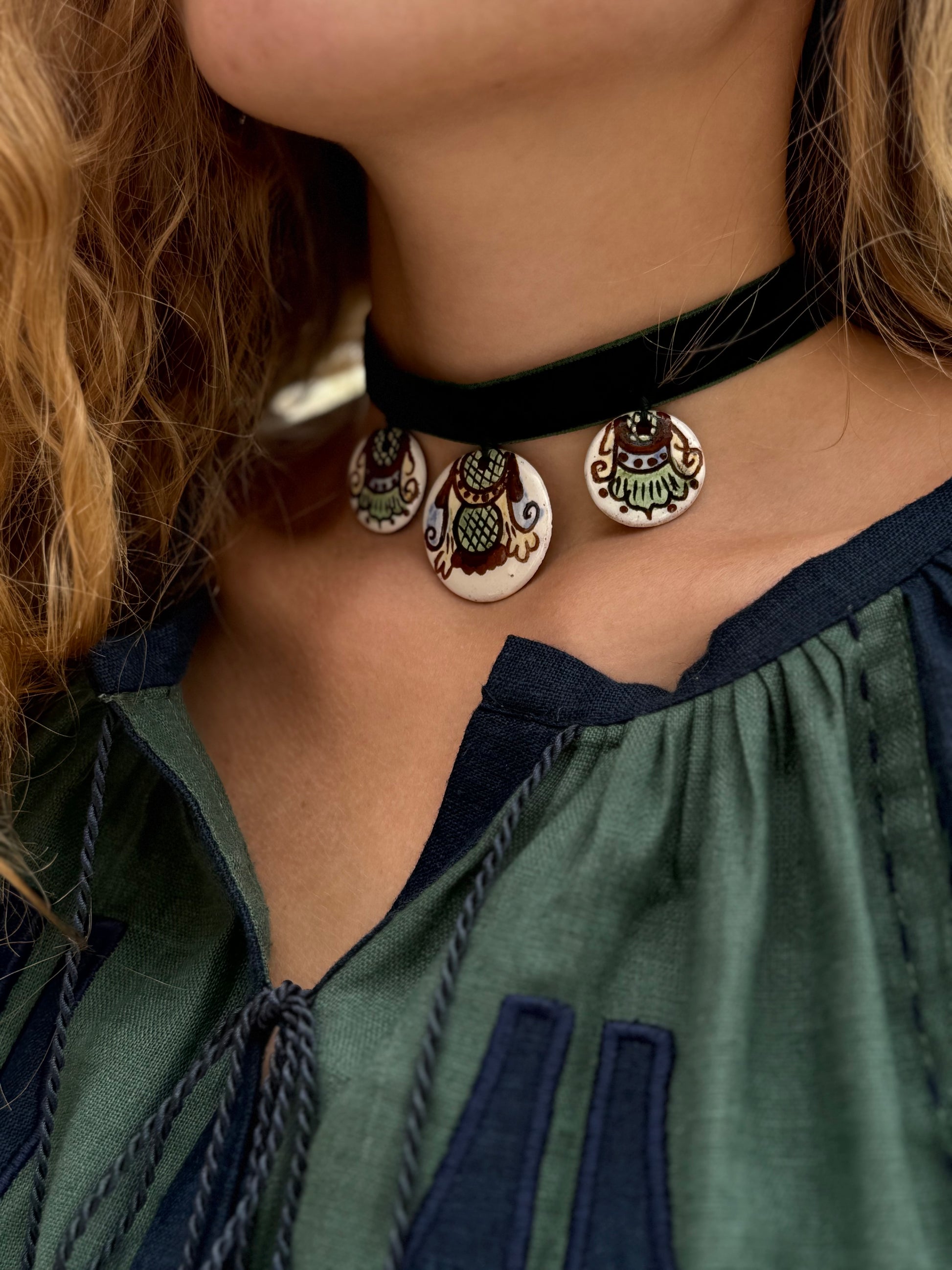 Handmade Choker With Kosiv Ceramics