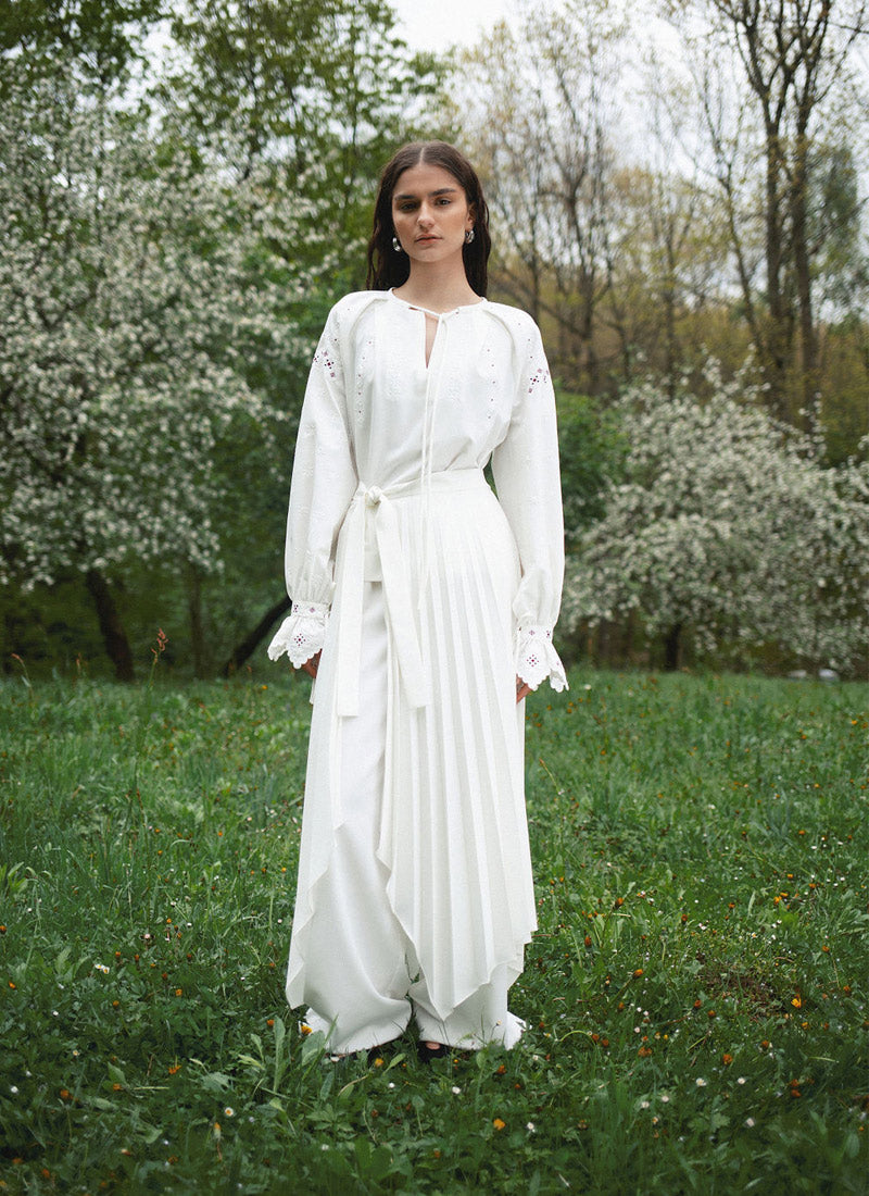 “Zapaska Promin” Pleated Wrap Skirt